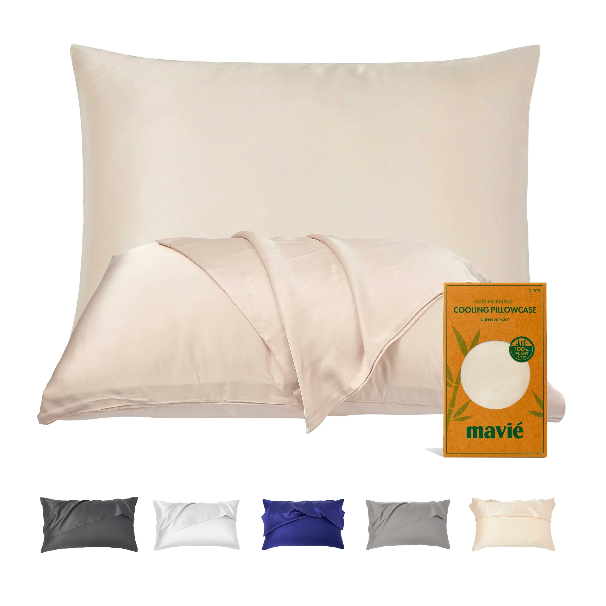 Mavié Plant-Derived Cooling Viscose Pillowcases (Set of 2) – Moisture-Wicking & Hair Protection - Image 17
