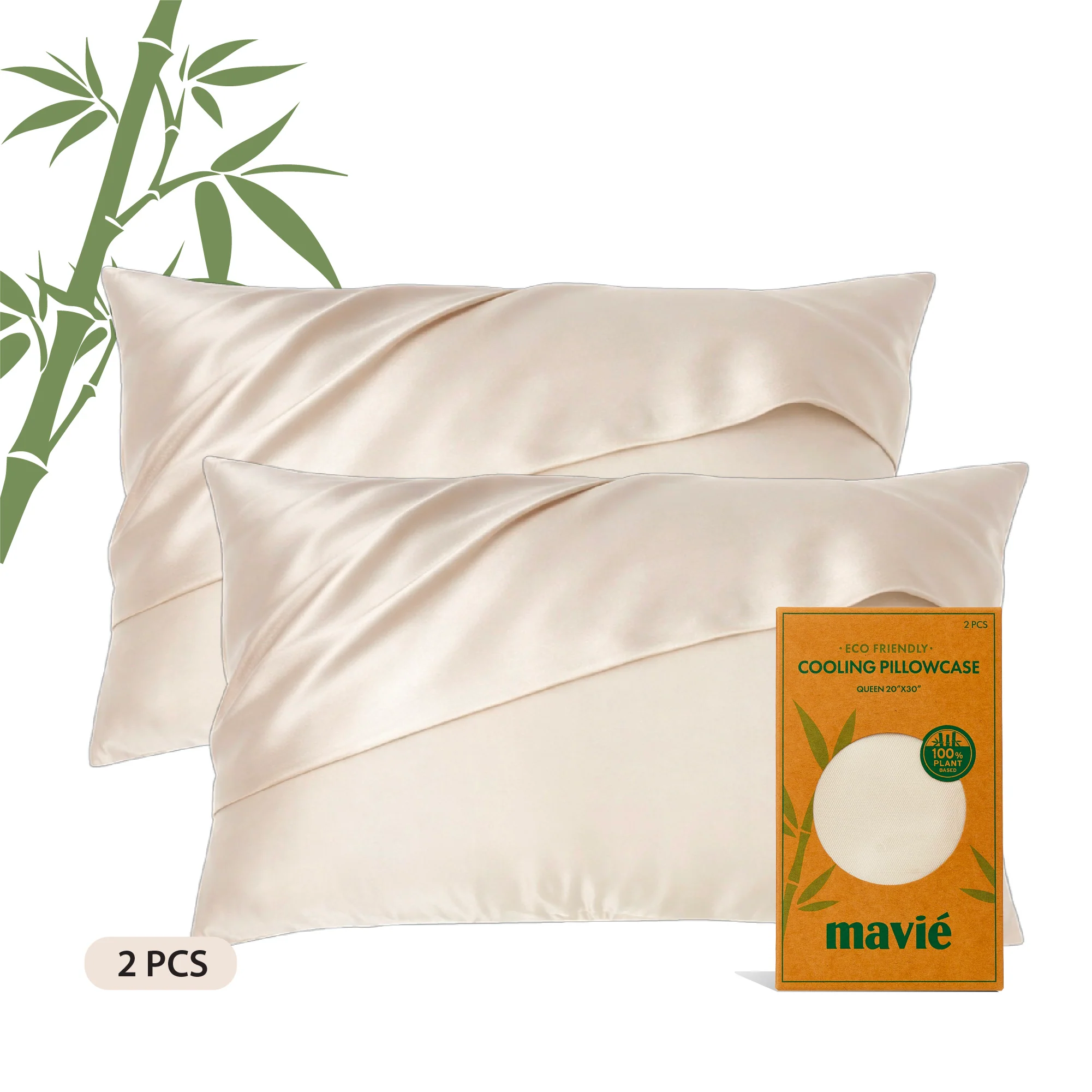 Mavié Plant-Derived Cooling Viscose Pillowcases (Set of 2) – Moisture-Wicking & Hair Protection - Image 19