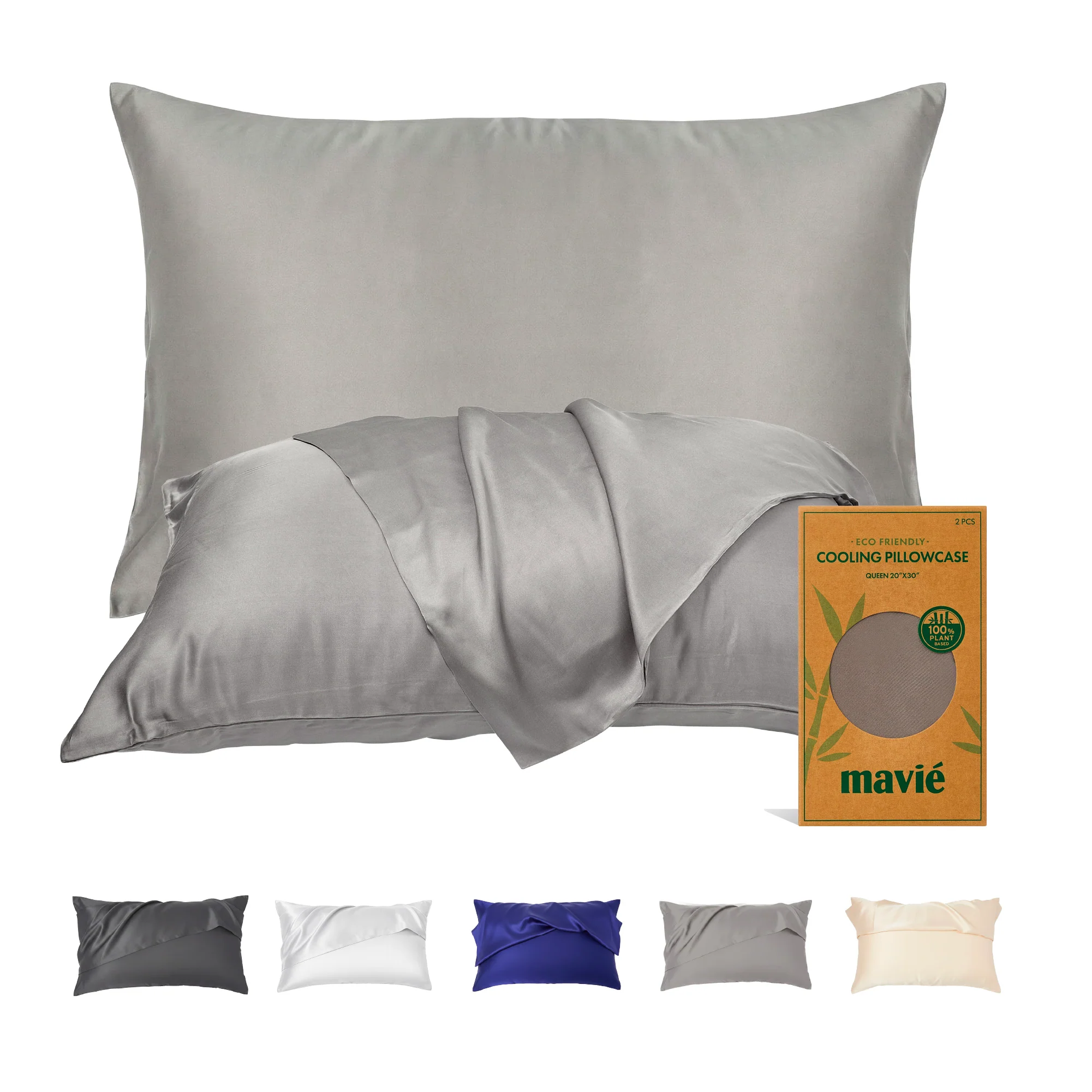 Mavié Plant-Derived Cooling Viscose Pillowcases (Set of 2) – Moisture-Wicking & Hair Protection - Image 21