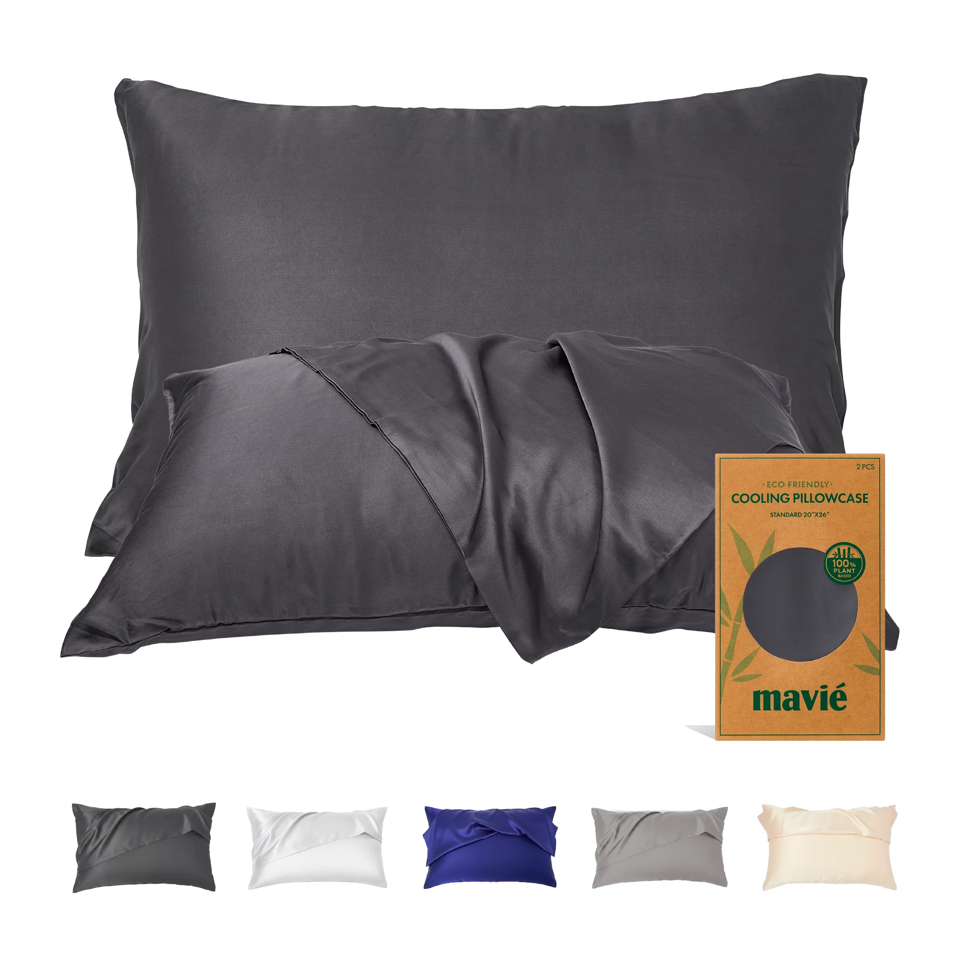 Mavié Plant-Derived Cooling Viscose Pillowcases (Set of 2) – Moisture-Wicking & Hair Protection - Image 31