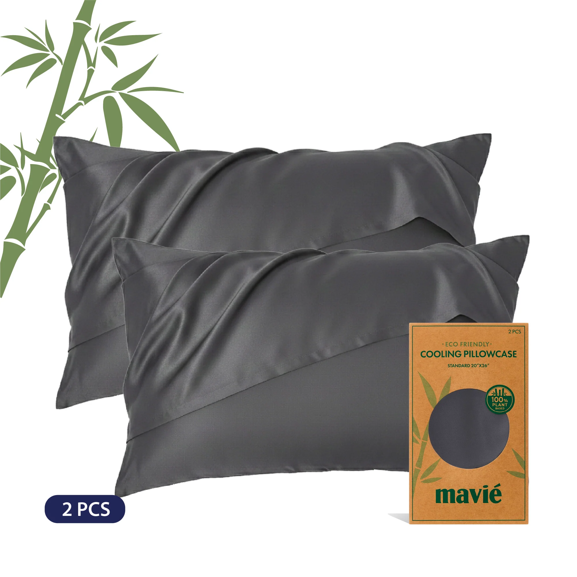 Mavié Plant-Derived Cooling Viscose Pillowcases (Set of 2) – Moisture-Wicking & Hair Protection - Image 33