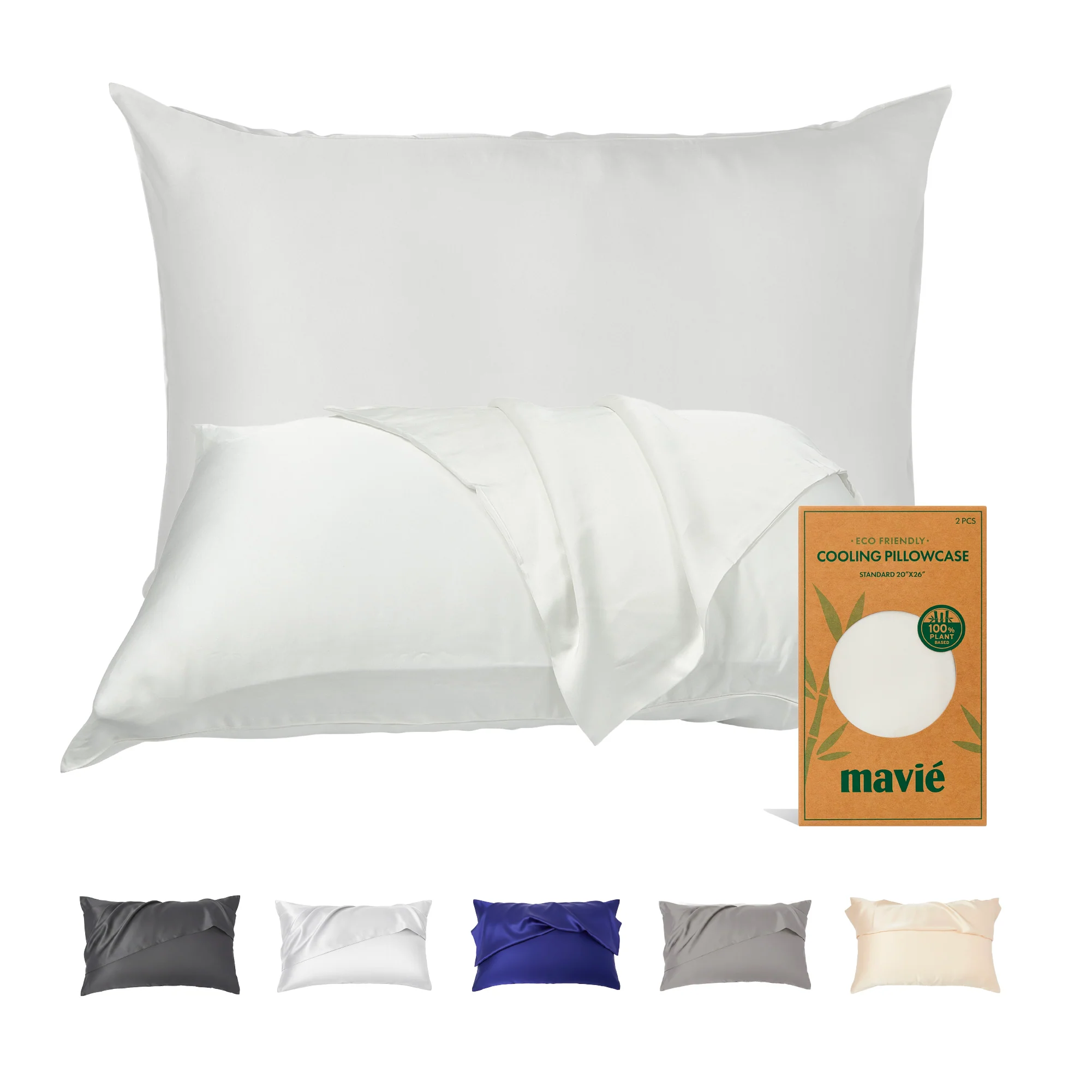 Mavié Plant-Derived Cooling Viscose Pillowcases (Set of 2) – Moisture-Wicking & Hair Protection - Image 35