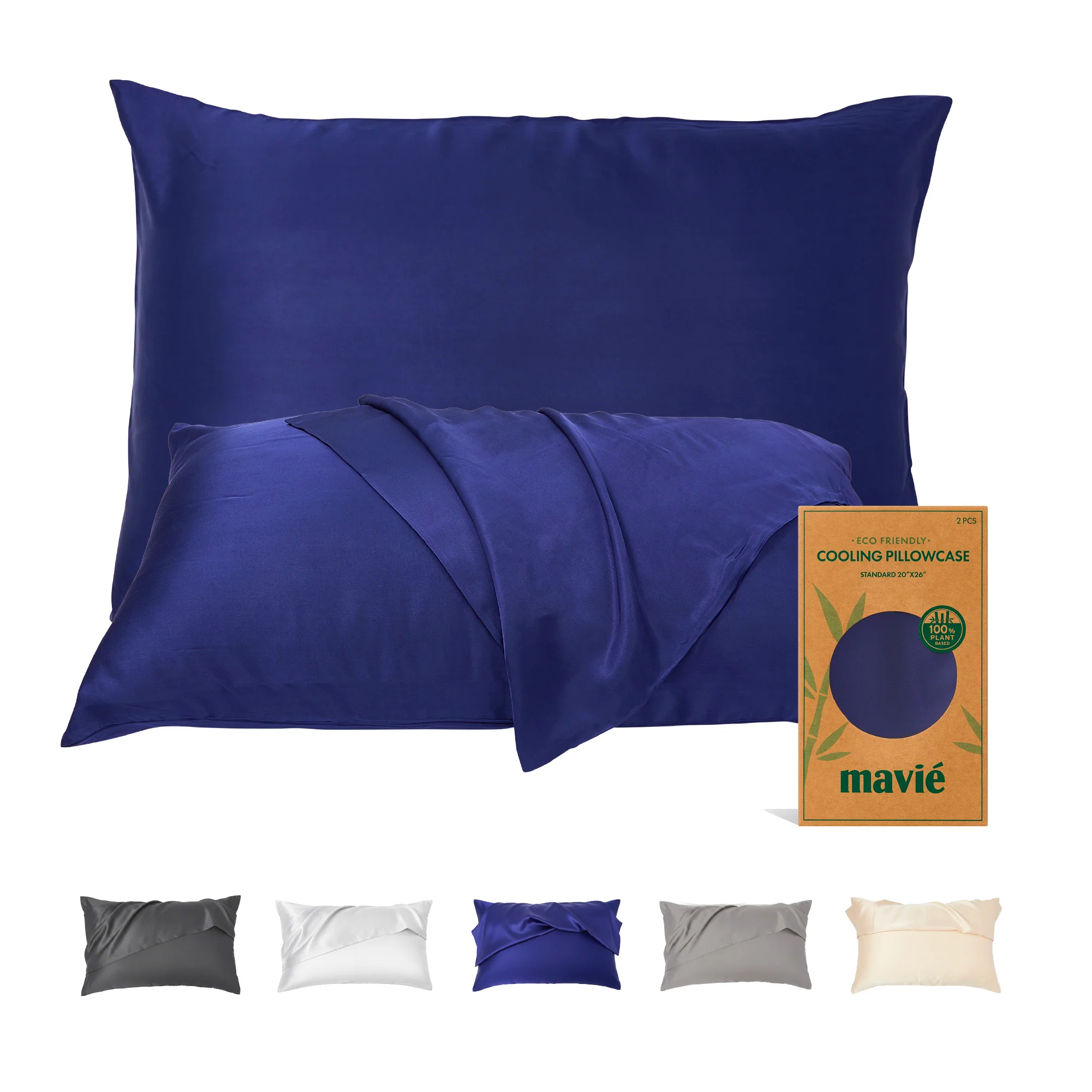 Mavié Plant-Derived Cooling Viscose Pillowcases (Set of 2) – Moisture-Wicking & Hair Protection - Image 39