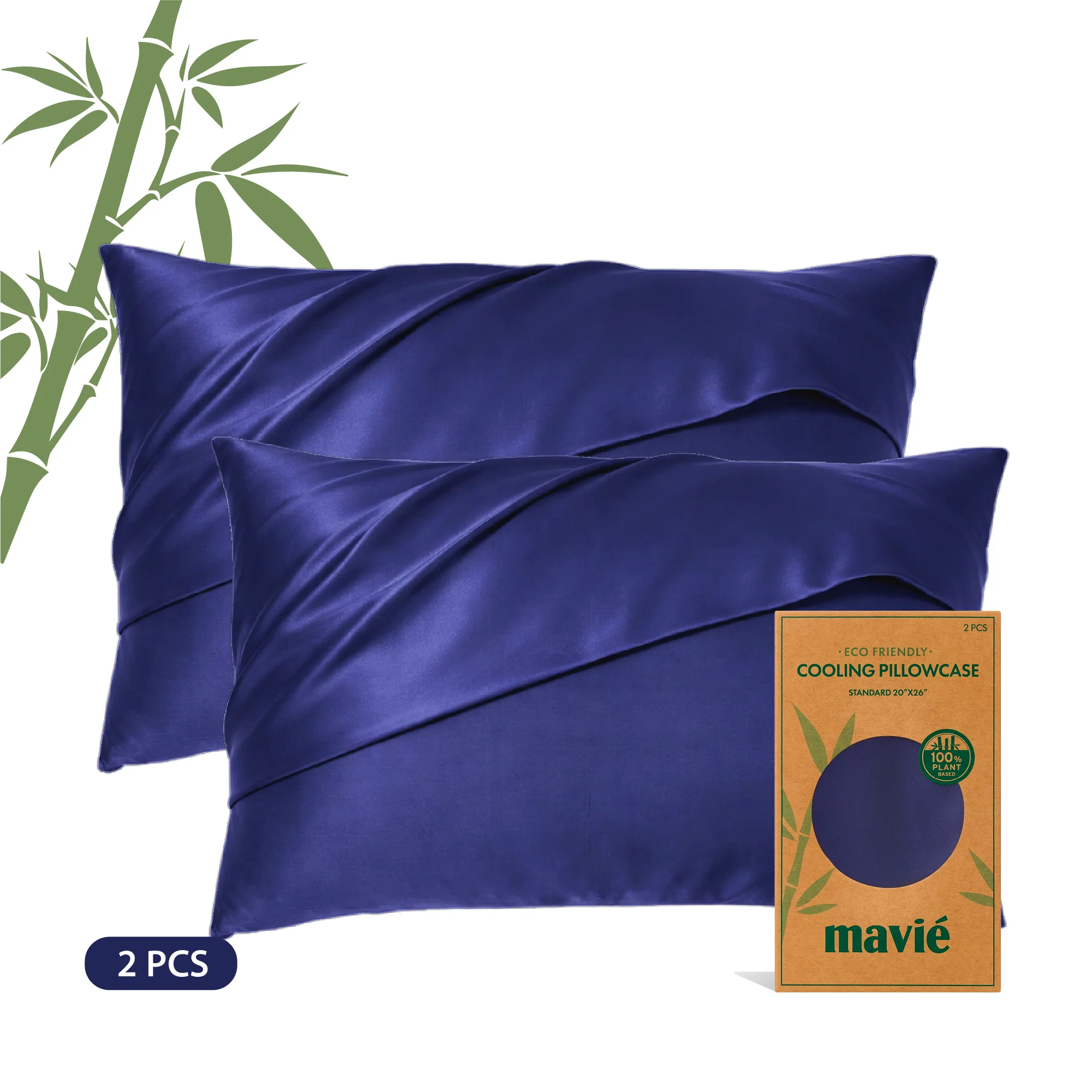 Mavié Plant-Derived Cooling Viscose Pillowcases (Set of 2) – Moisture-Wicking & Hair Protection - Image 41