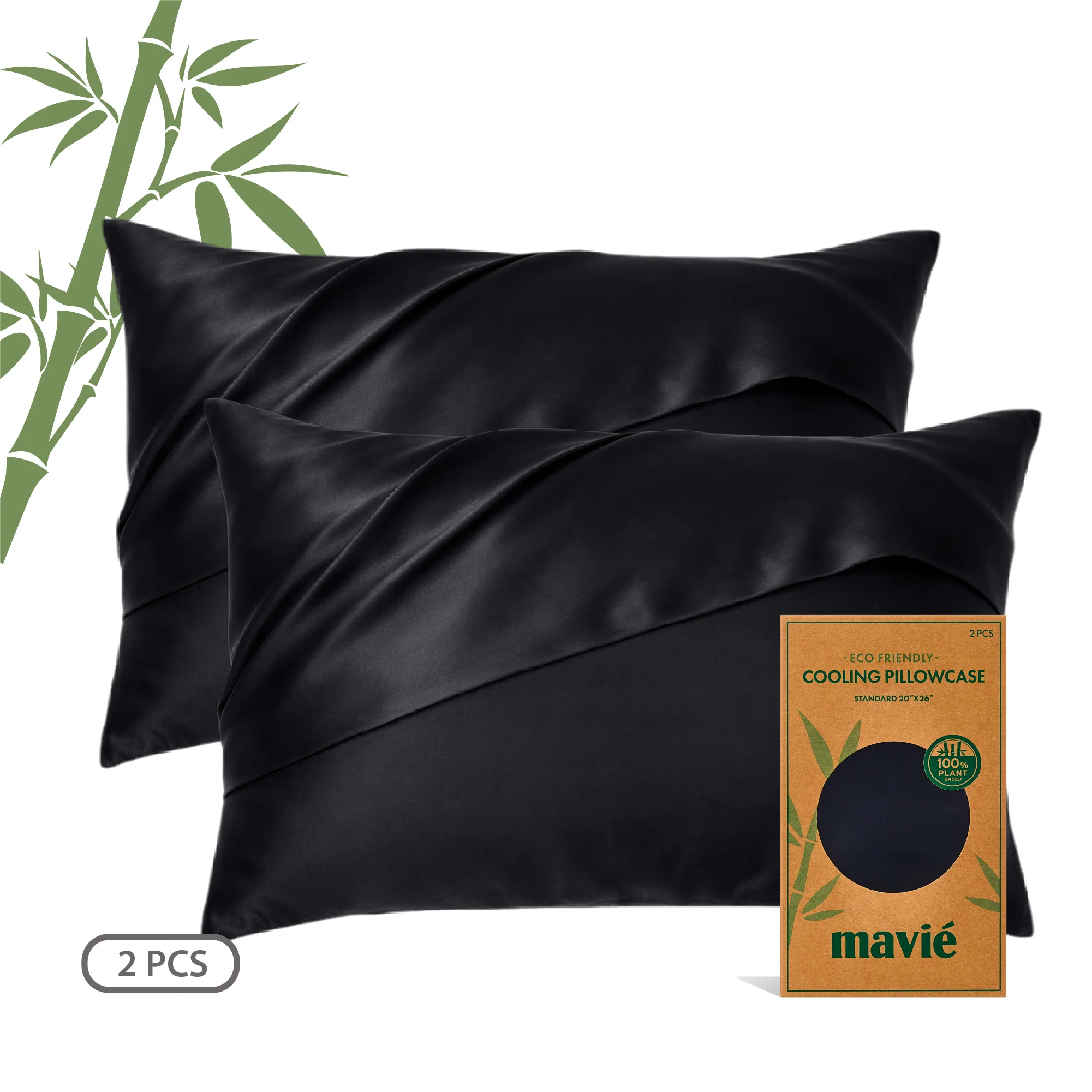 Mavié Plant-Derived Cooling Viscose Pillowcases (Set of 2) – Moisture-Wicking & Hair Protection - Image 45