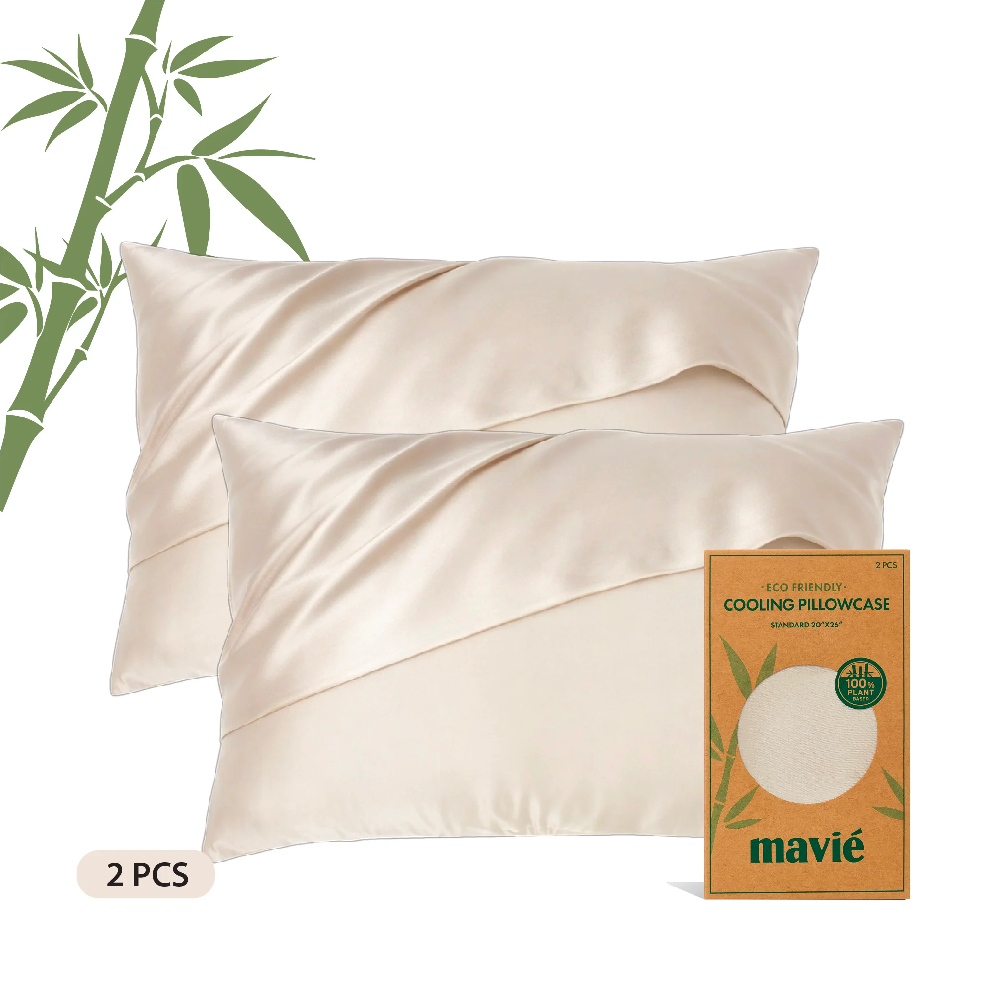 Mavié Plant-Derived Cooling Viscose Pillowcases (Set of 2) – Moisture-Wicking & Hair Protection - Image 49