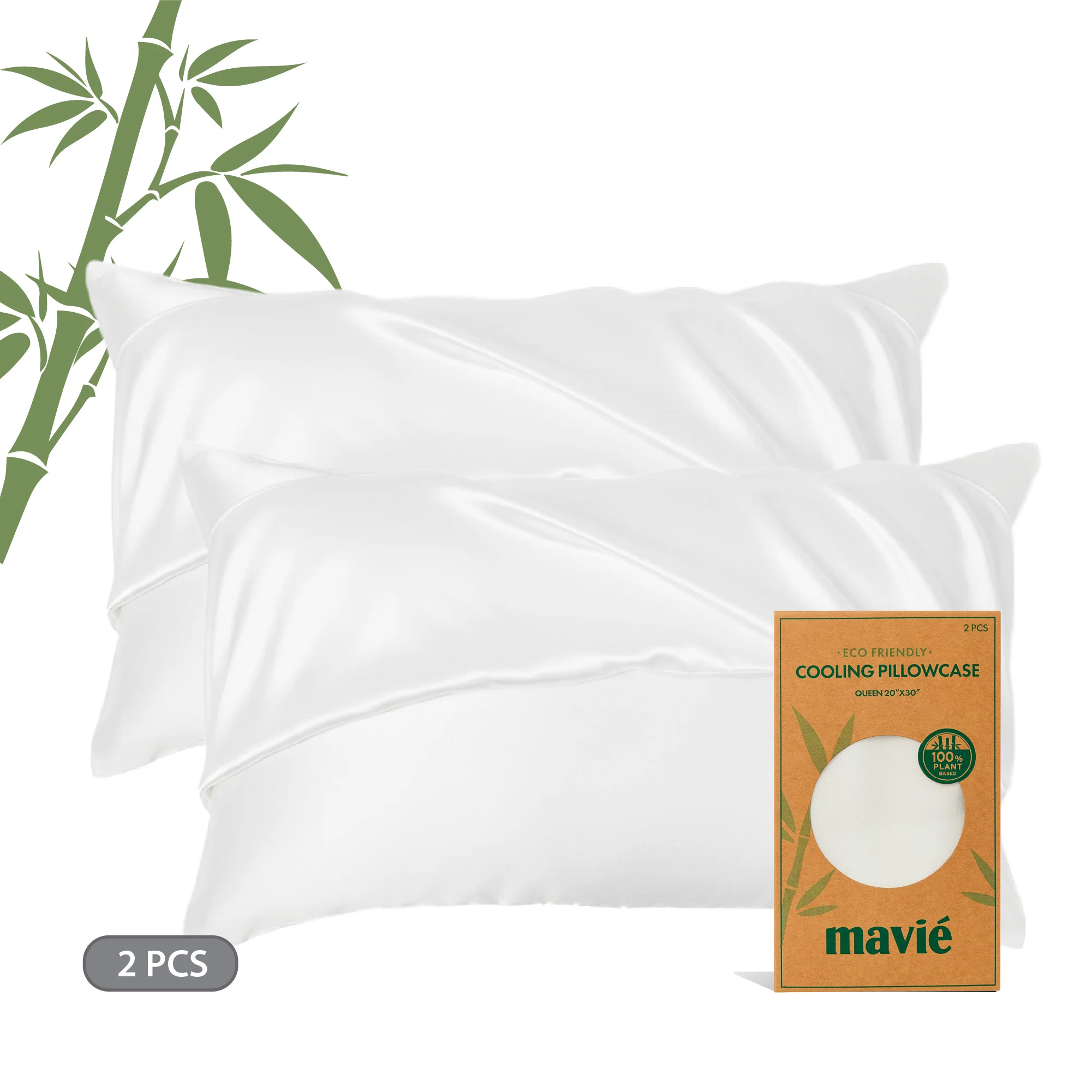 Mavié Plant-Derived Cooling Viscose Pillowcases (Set of 2) – Moisture-Wicking & Hair Protection - Image 7