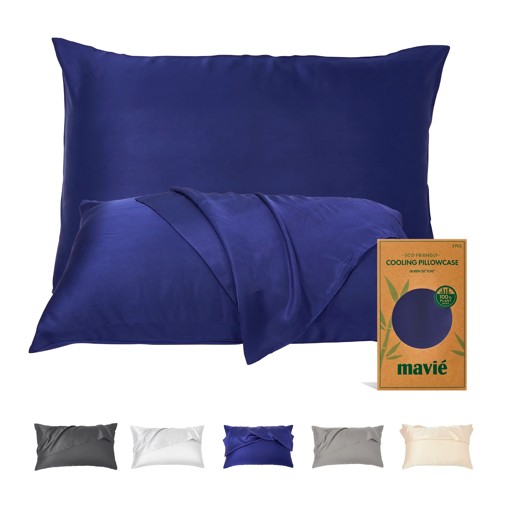 Mavié Plant-Derived Cooling Viscose Pillowcases (Set of 2) – Moisture-Wicking & Hair Protection - Image 9