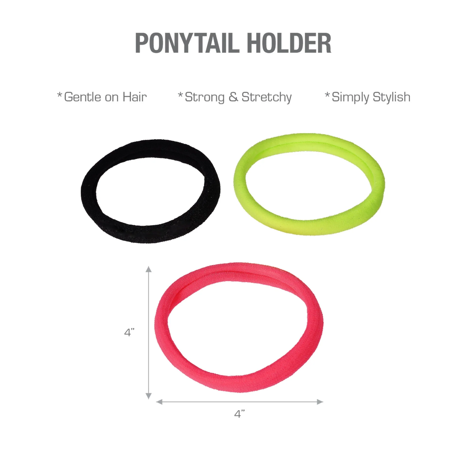 RED by KISS Ponytail Holder Medium Color Assorted (8pcs) - Image 3