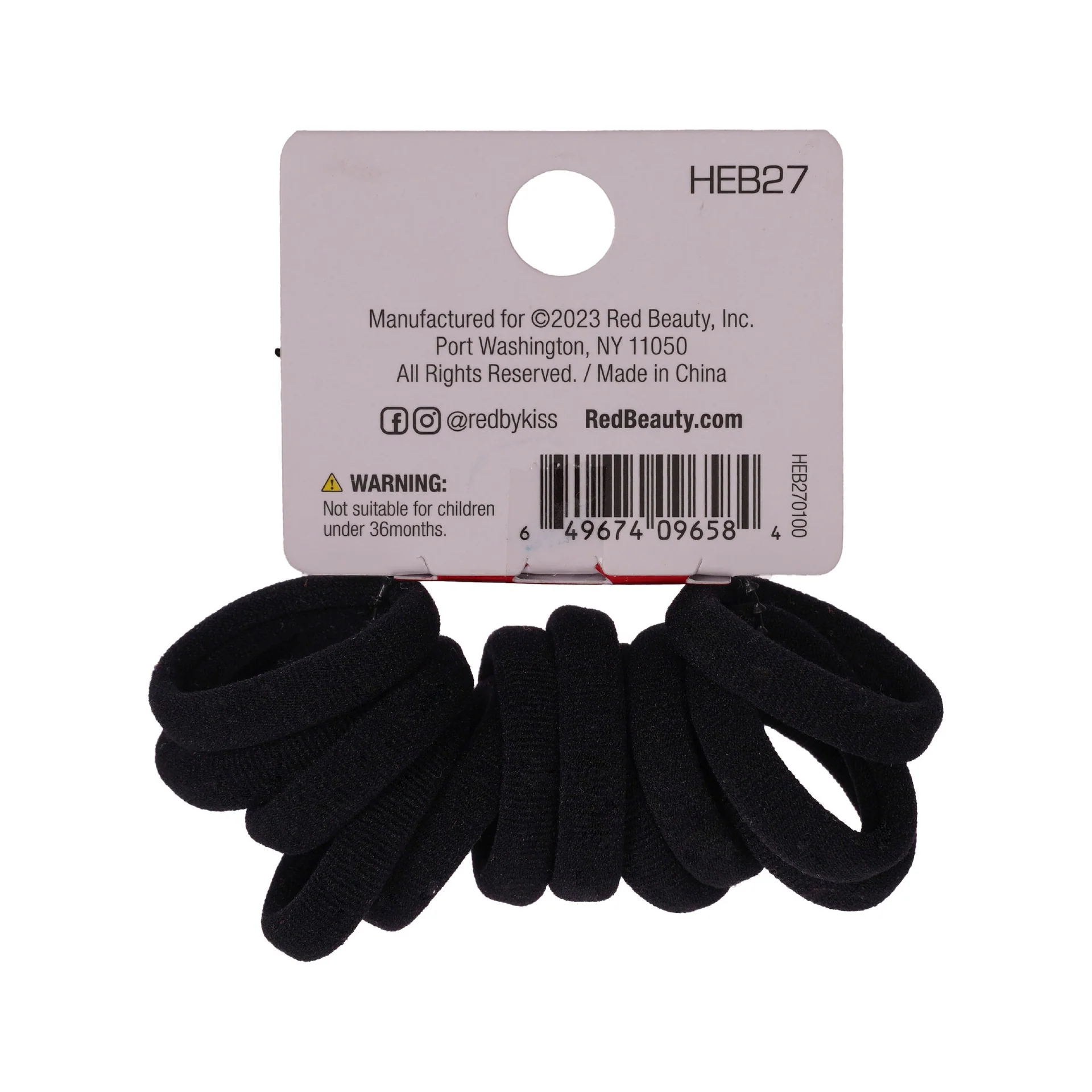 RED by KISS Ponytail Holder Mini Black (12pcs) - Image 4