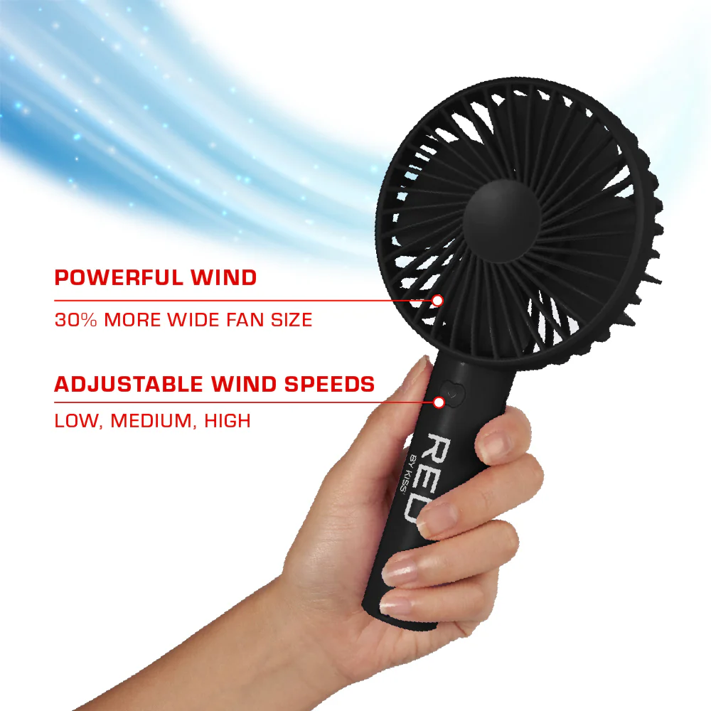 RED by KISS Portable Handheld Rechargeable Beauty Fan - Image 8