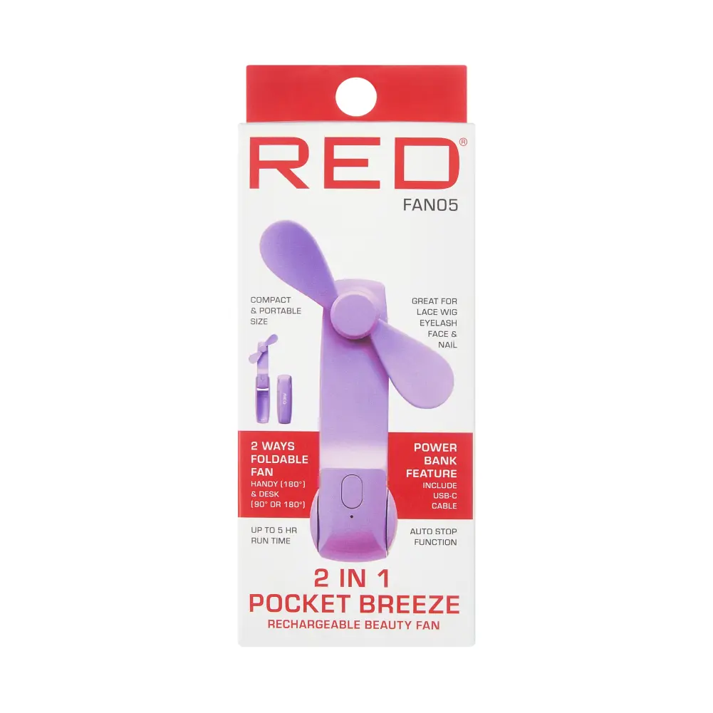 RED by KISS Portable Mini 2-in-1 Pocket Fan & Power Bank – Handheld Rechargeable USB-C Travel Fan - Image 17