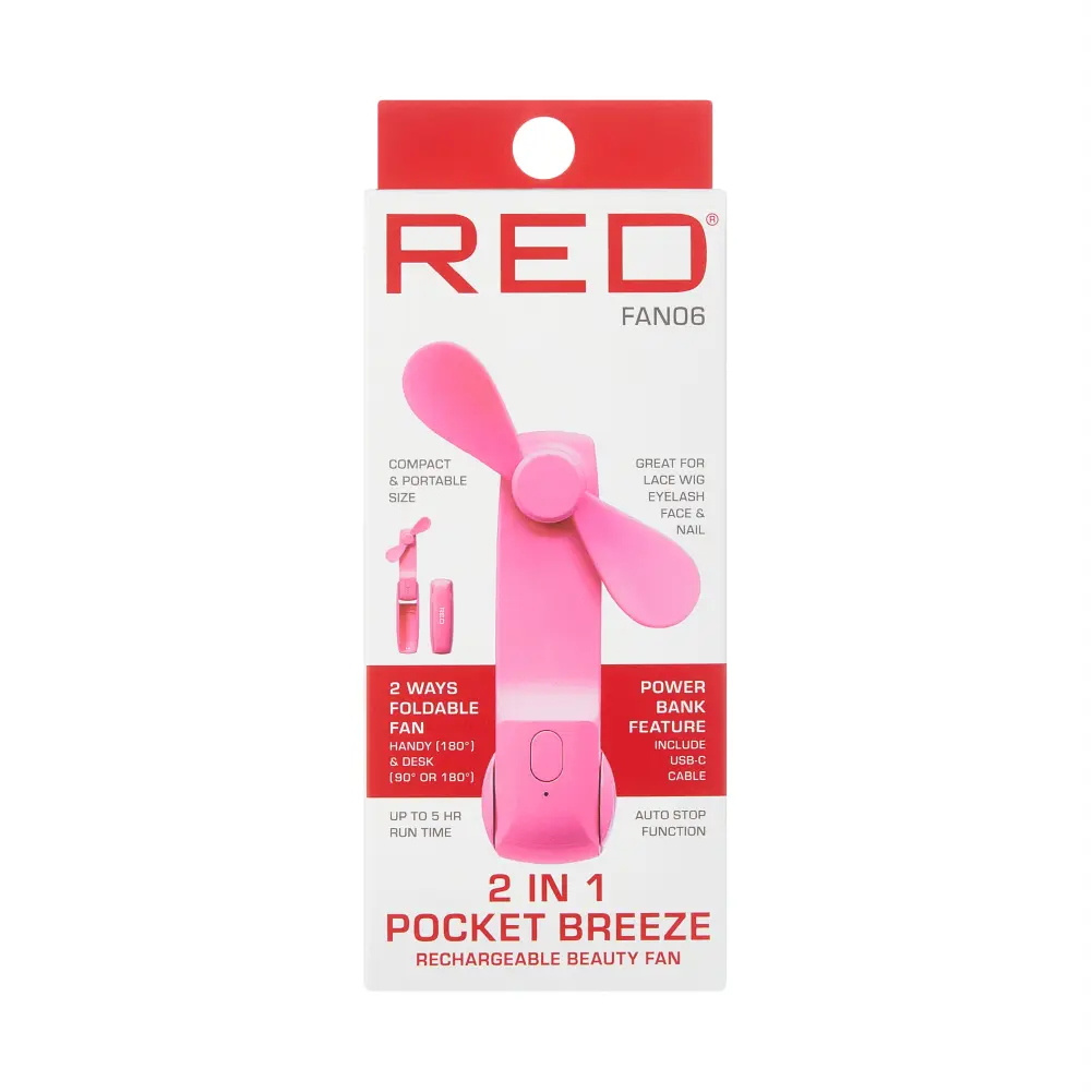 RED by KISS Portable Mini 2-in-1 Pocket Fan & Power Bank – Handheld Rechargeable USB-C Travel Fan - Image 18