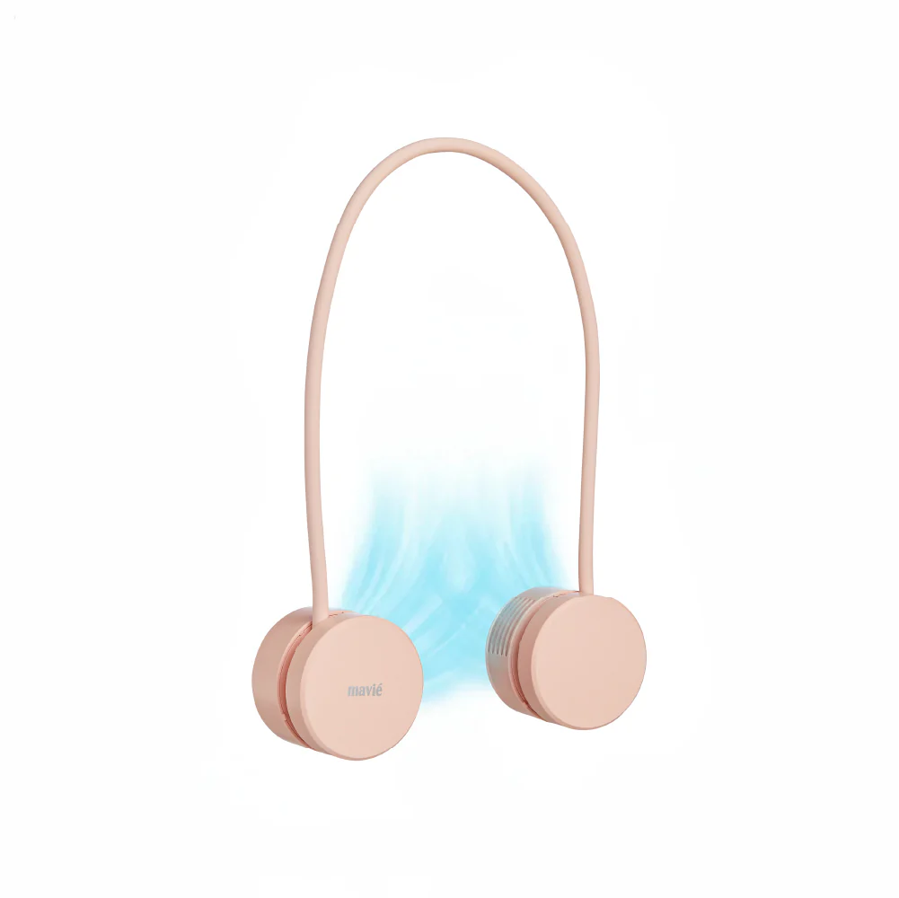 MAVIÉ Portable Personal Neck Fan, Cooling Hands Free Bladeless Fan, Rechargeable Long Battery Life, 360° Airflow with 3 Speeds, Lightweight Collapsible Design, Low Noise with Strong Wind