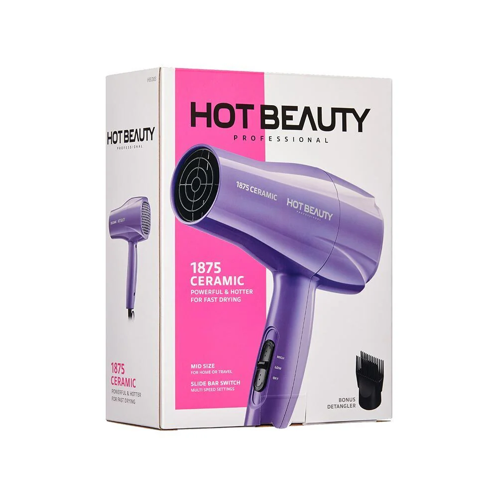 Hot Beauty Powerful Fast Drying 1875 Ceramic Styling Dryer Purple - Image 6