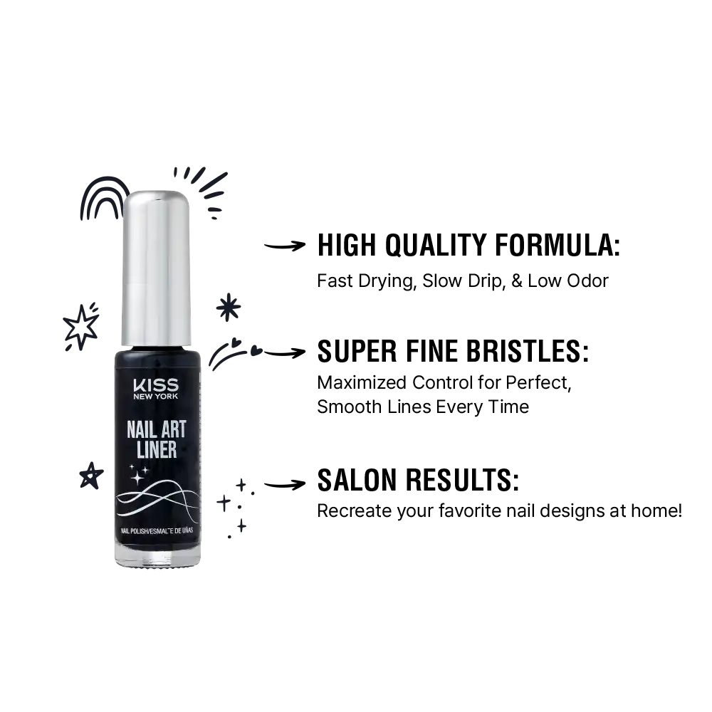 Kiss New York Precision Brush Nail Art Liner – Perfect for Fine Detailing - Image 26