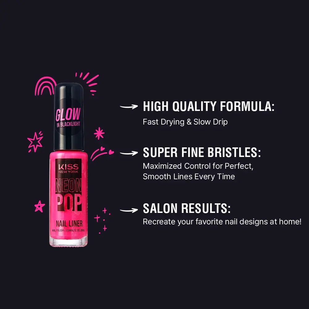 Kiss New York Precision Brush Nail Art Liner – Perfect for Fine Detailing - Image 34