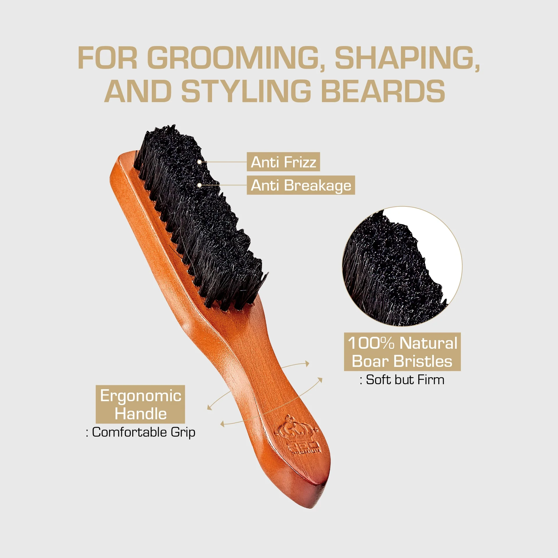 RED by KISS Premium Beard Medium Soft Long Handle Brush - Image 3