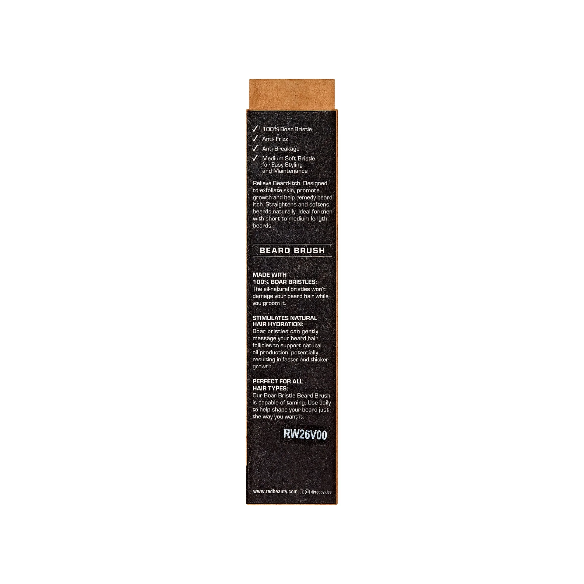 RED by KISS Premium Beard Medium Soft Long Handle Brush - Image 6