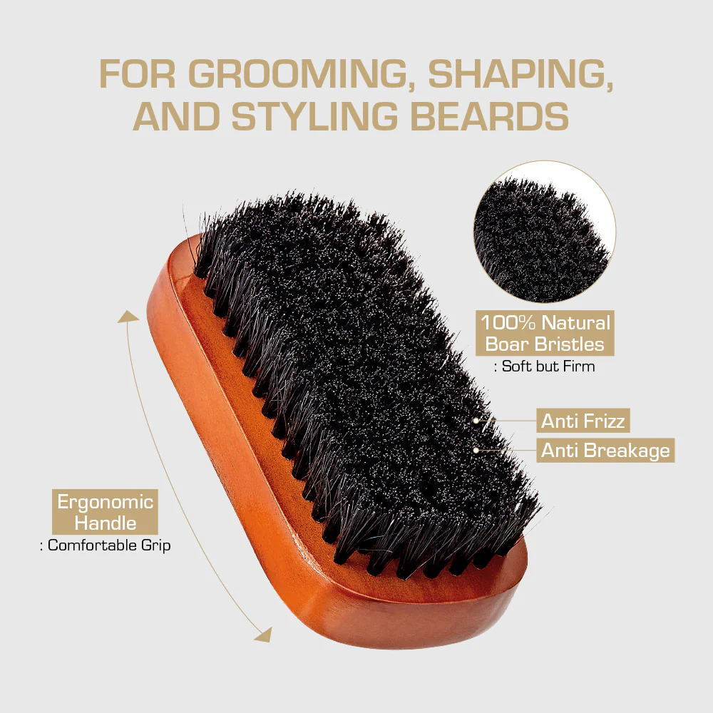RED by KISS Premium Beard Medium Soft Military Brush - Image 3