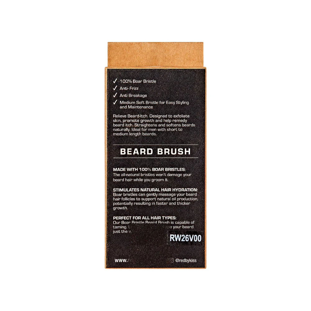 RED by KISS Premium Beard Medium Soft Military Brush - Image 6