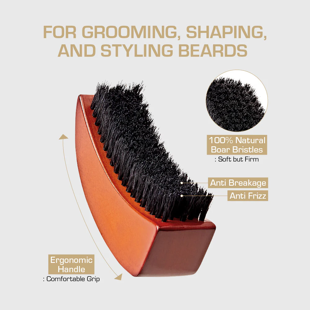 RED by KISS Premium Beard Medium Soft Moon Shape Brush - Image 3