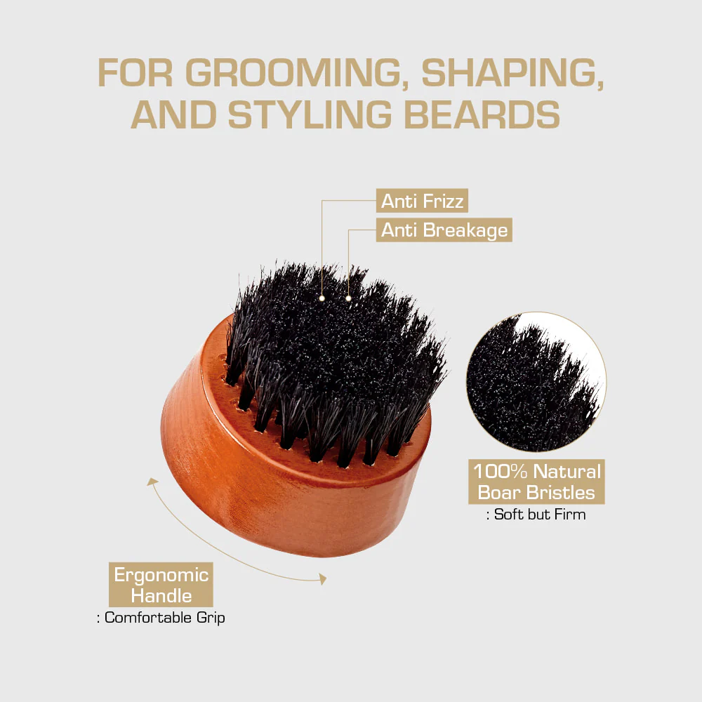 RED by KISS Premium Beard Medium Soft Round Mini Brush - Image 3