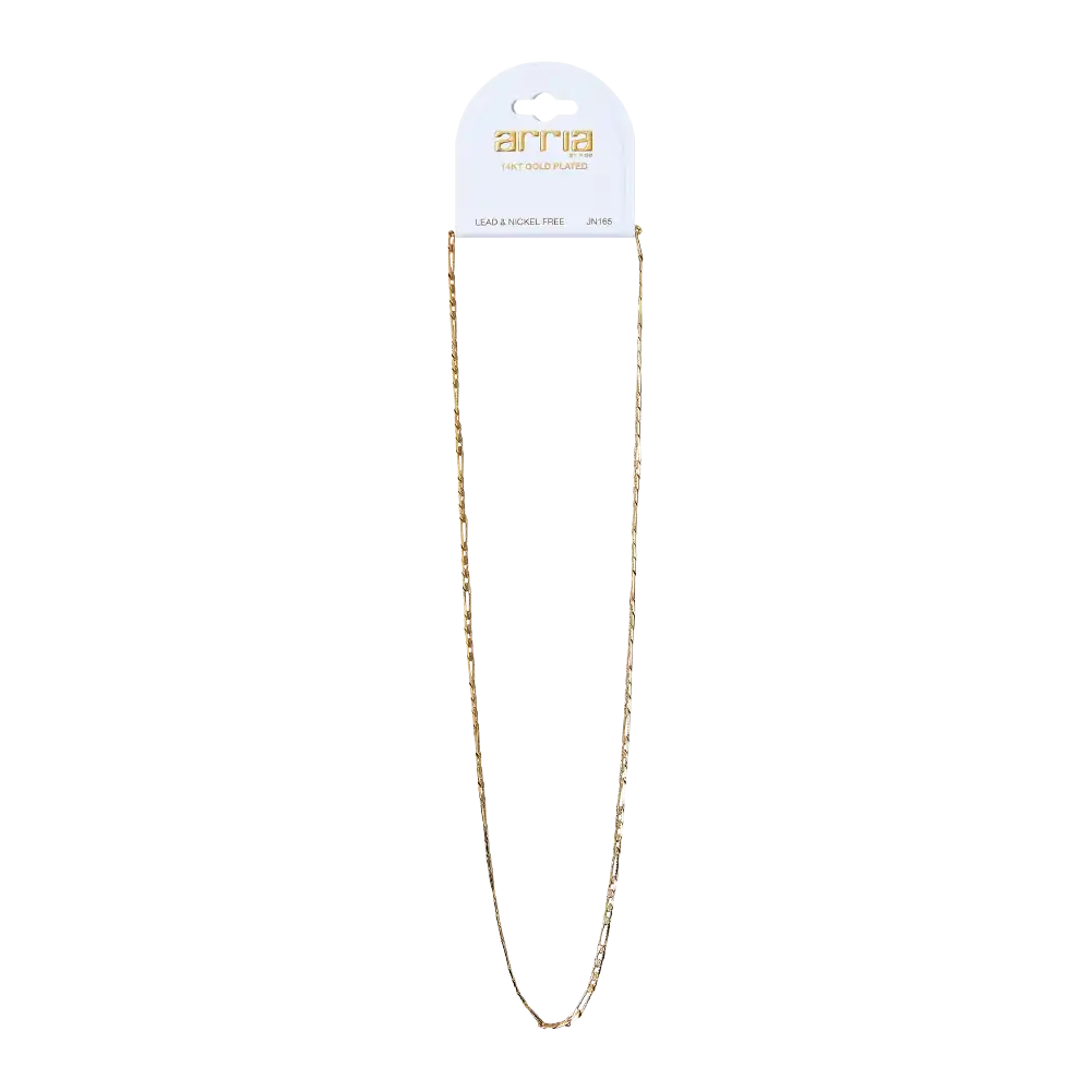 Arria Premium Gold Tone Figaro Chain Necklace - Image 6