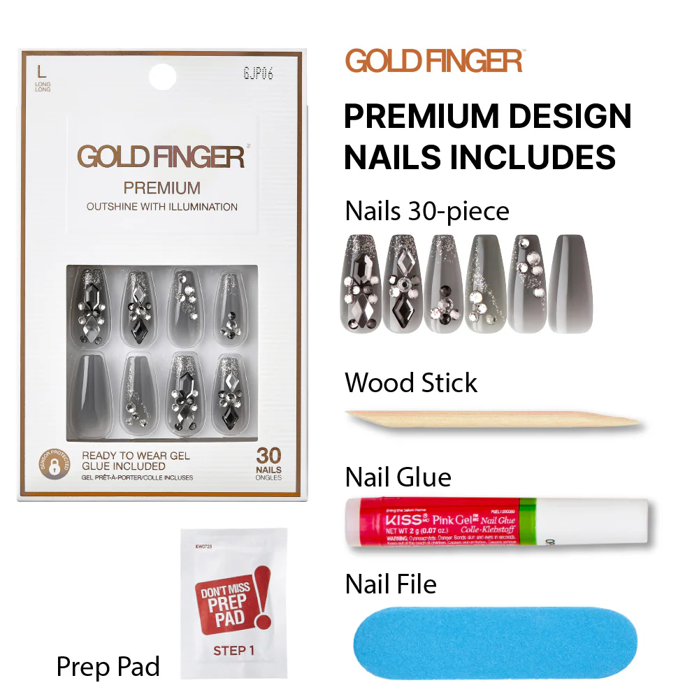 Gold Finger Premium Nails - Bling Bling Kiss - Image 4