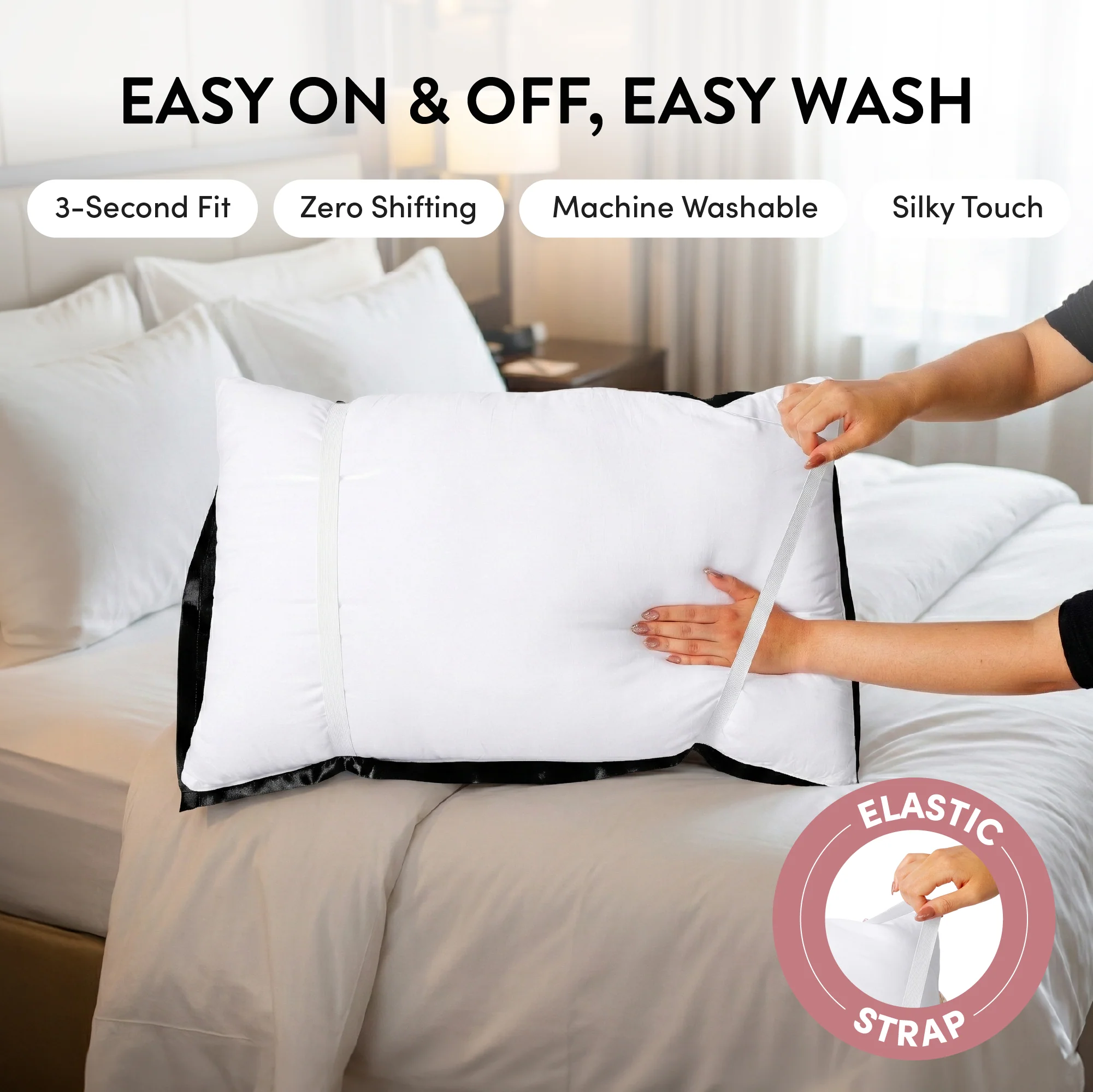 Mavié Premium Satin Pillowcase for Hair & Skin – Slip-Free Secure Fit Travel Pillow Cover, Cooling & Anti-Frizz Beauty Sleep - Image 104