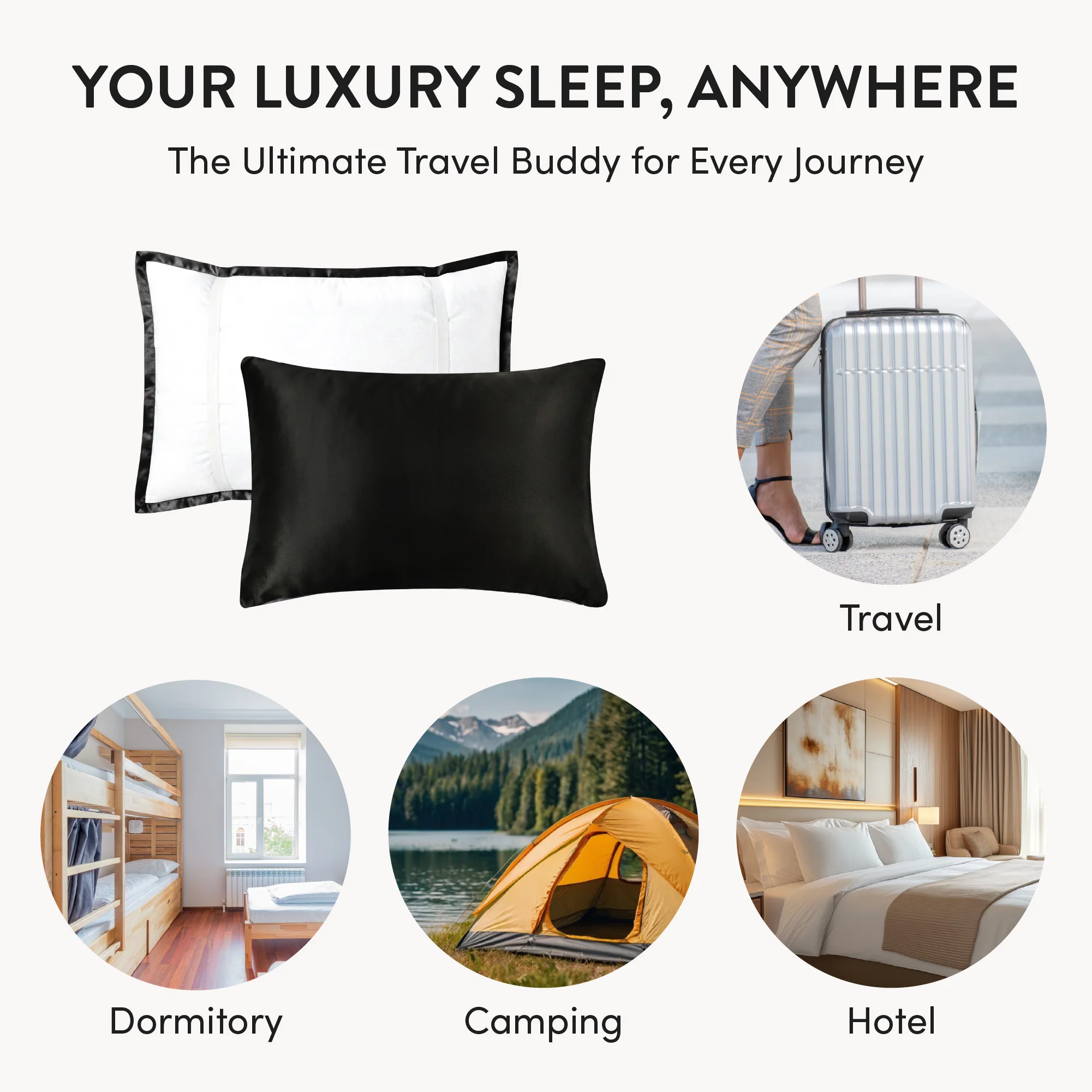 Mavié Premium Satin Pillowcase for Hair & Skin – Slip-Free Secure Fit Travel Pillow Cover, Cooling & Anti-Frizz Beauty Sleep - Image 107