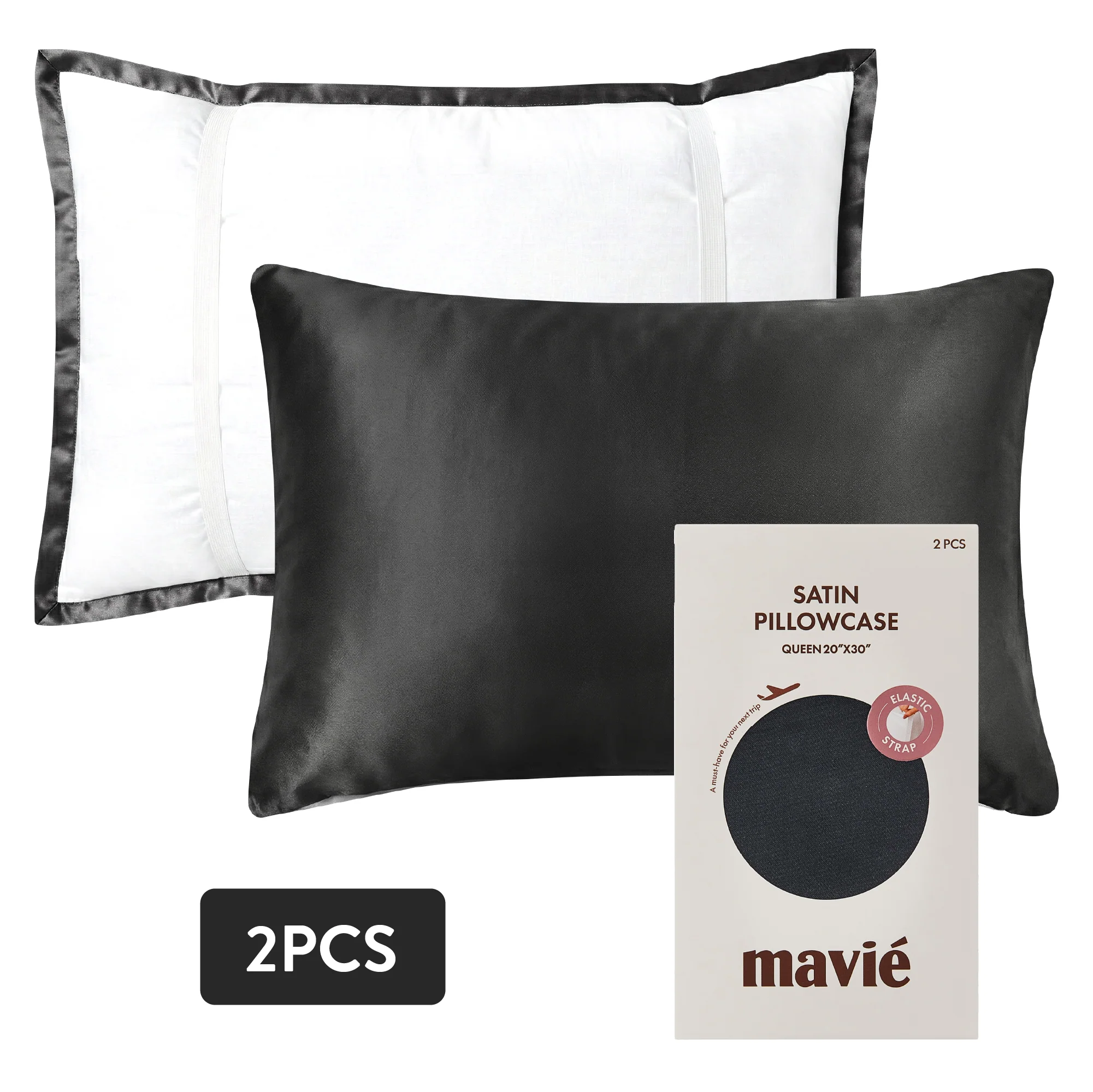 Mavié Premium Satin Pillowcase for Hair & Skin – Slip-Free Secure Fit Travel Pillow Cover, Cooling & Anti-Frizz Beauty Sleep - Image 119