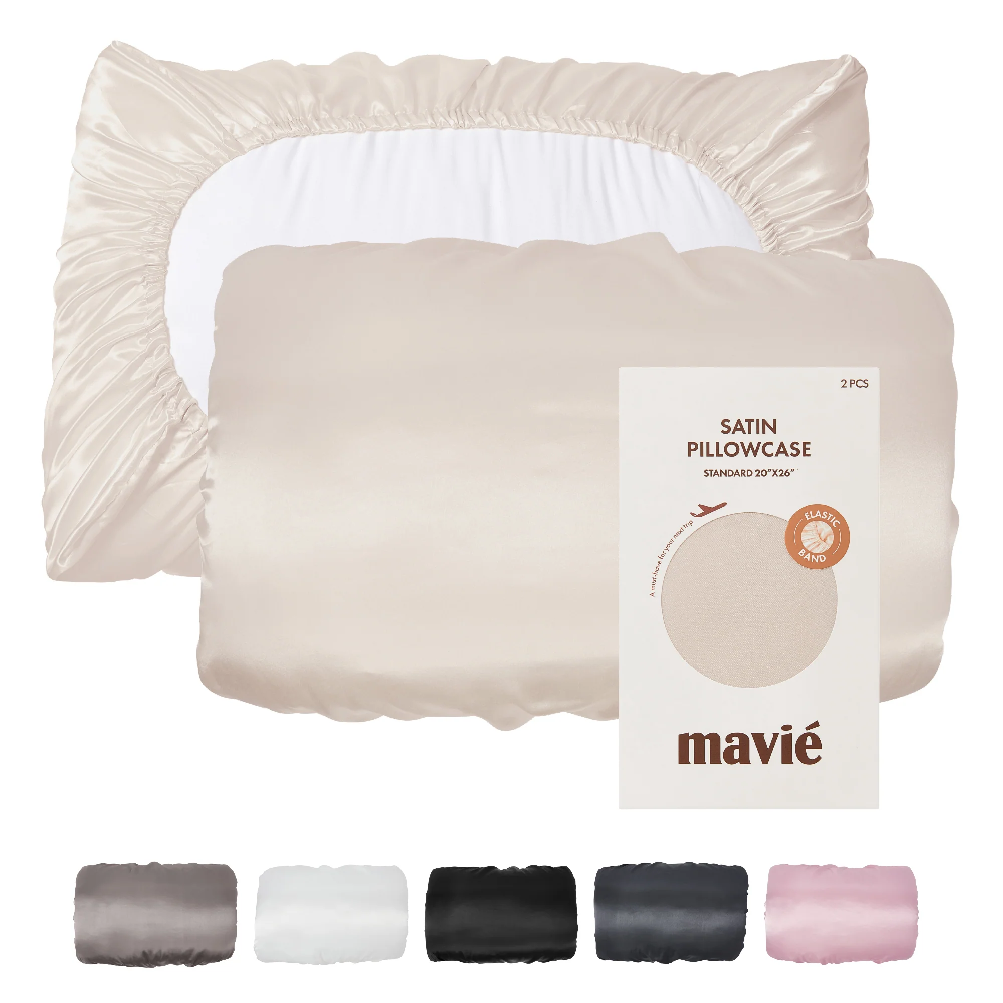 Mavié Premium Satin Pillowcase for Hair & Skin – Slip-Free Secure Fit Travel Pillow Cover, Cooling & Anti-Frizz Beauty Sleep - Image 12
