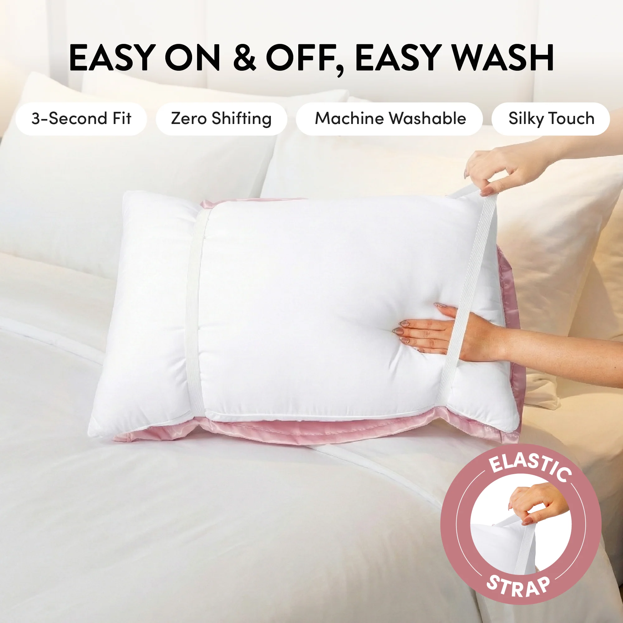 Mavié Premium Satin Pillowcase for Hair & Skin – Slip-Free Secure Fit Travel Pillow Cover, Cooling & Anti-Frizz Beauty Sleep - Image 126