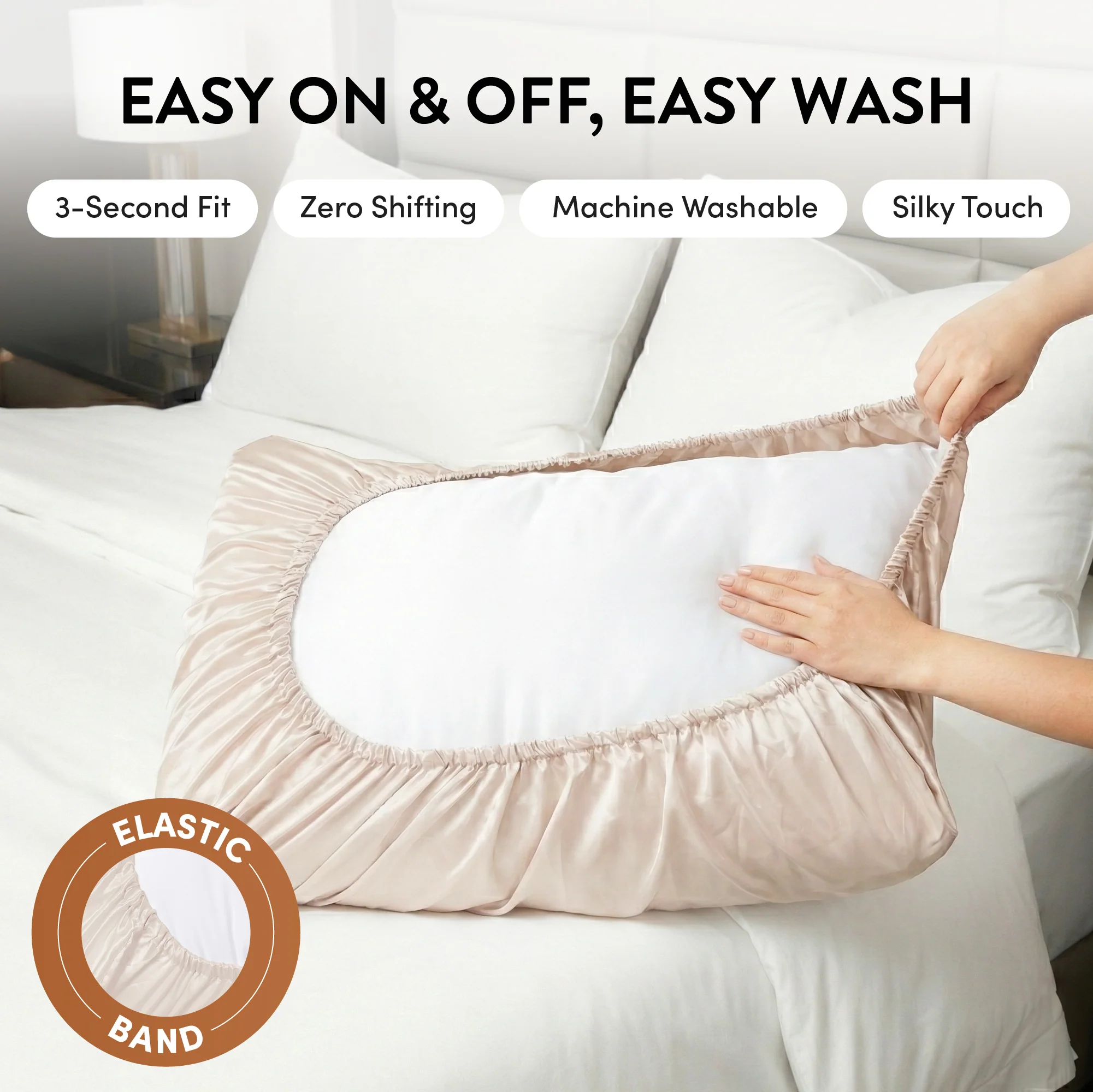 Mavié Premium Satin Pillowcase for Hair & Skin – Slip-Free Secure Fit Travel Pillow Cover, Cooling & Anti-Frizz Beauty Sleep - Image 16