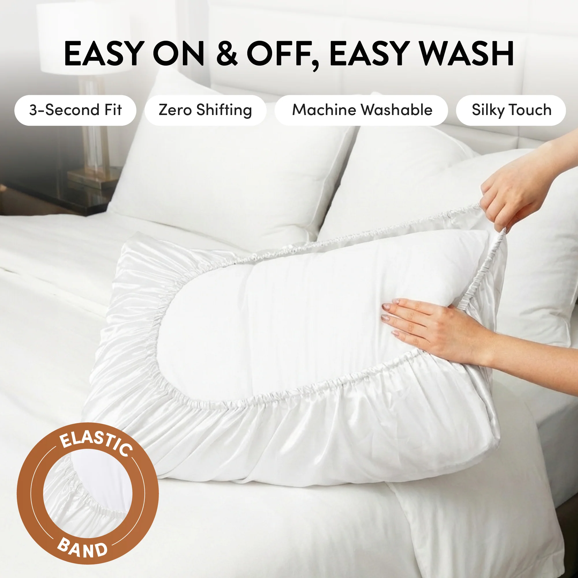 Mavié Premium Satin Pillowcase for Hair & Skin – Slip-Free Secure Fit Travel Pillow Cover, Cooling & Anti-Frizz Beauty Sleep - Image 27