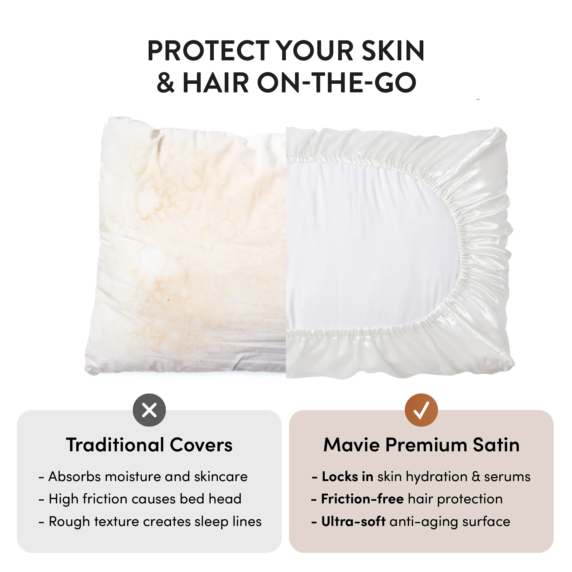 Mavié Premium Satin Pillowcase for Hair & Skin – Slip-Free Secure Fit Travel Pillow Cover, Cooling & Anti-Frizz Beauty Sleep - Image 28
