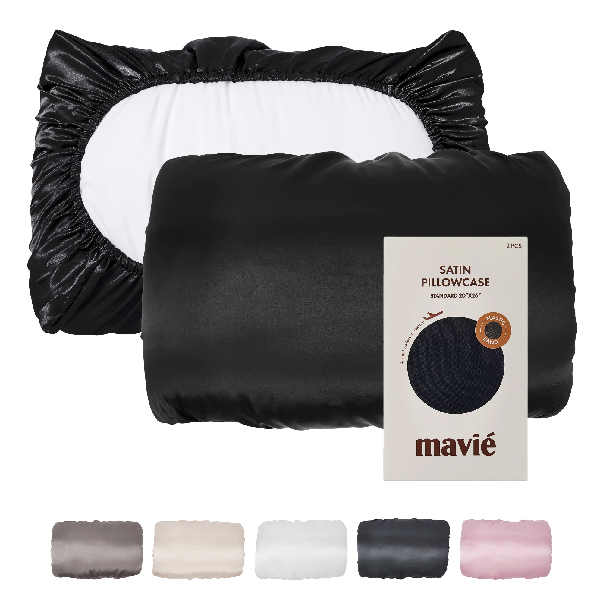 Mavié Premium Satin Pillowcase for Hair & Skin – Slip-Free Secure Fit Travel Pillow Cover, Cooling & Anti-Frizz Beauty Sleep - Image 34