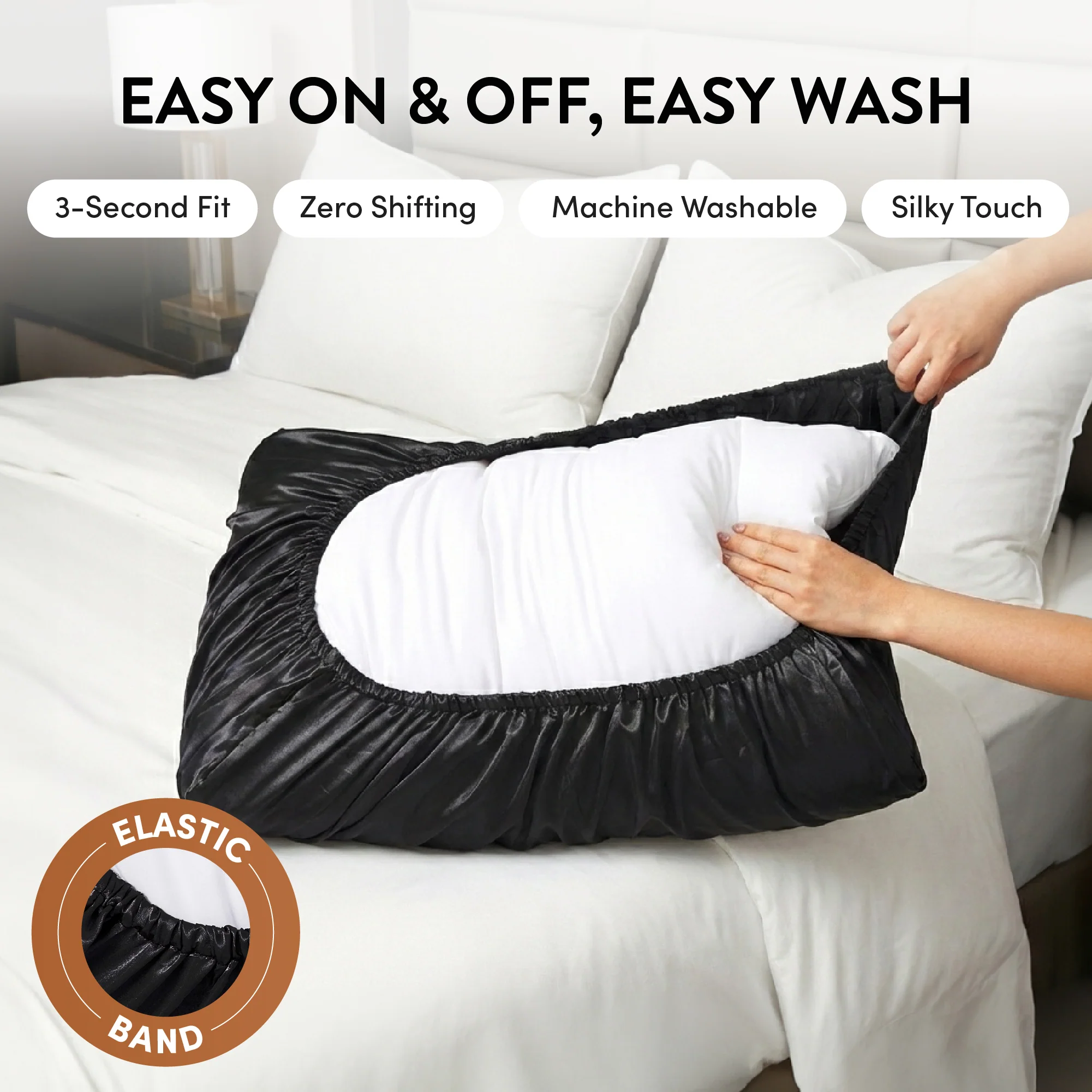 Mavié Premium Satin Pillowcase for Hair & Skin – Slip-Free Secure Fit Travel Pillow Cover, Cooling & Anti-Frizz Beauty Sleep - Image 38