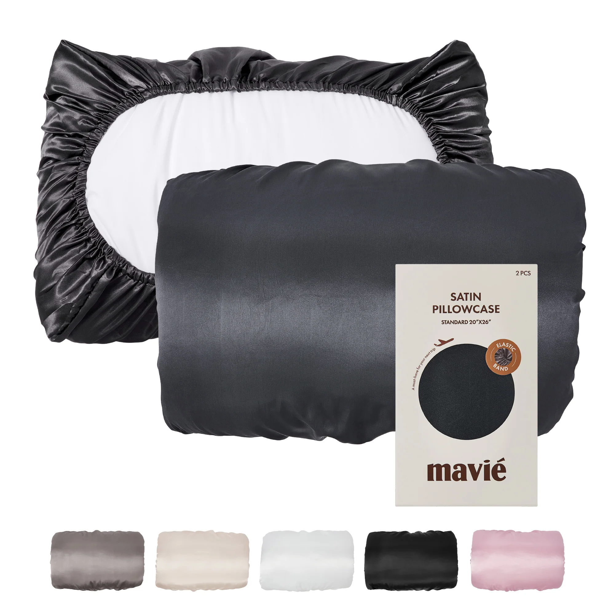 Mavié Premium Satin Pillowcase for Hair & Skin – Slip-Free Secure Fit Travel Pillow Cover, Cooling & Anti-Frizz Beauty Sleep - Image 45