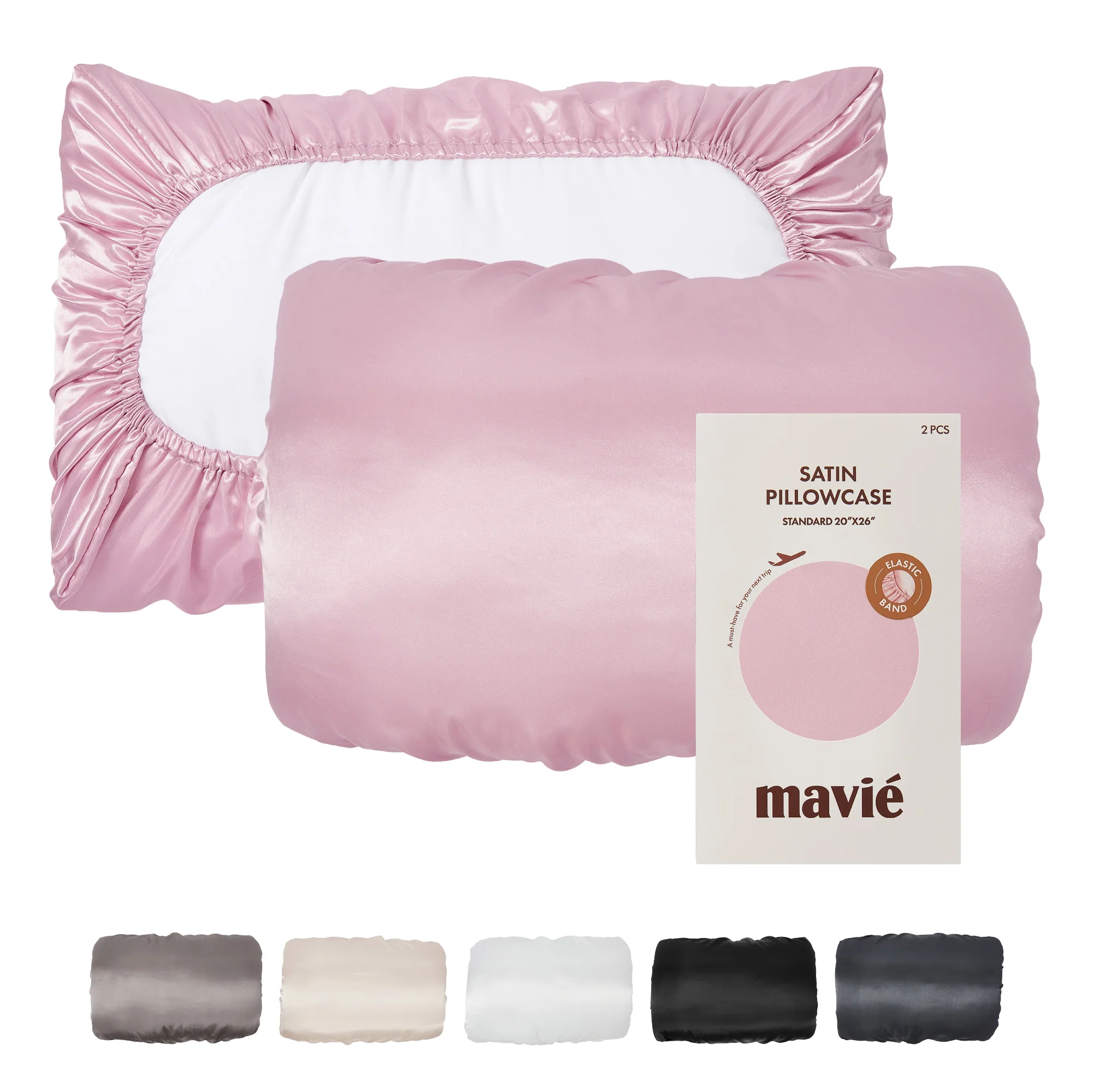 Mavié Premium Satin Pillowcase for Hair & Skin – Slip-Free Secure Fit Travel Pillow Cover, Cooling & Anti-Frizz Beauty Sleep - Image 56