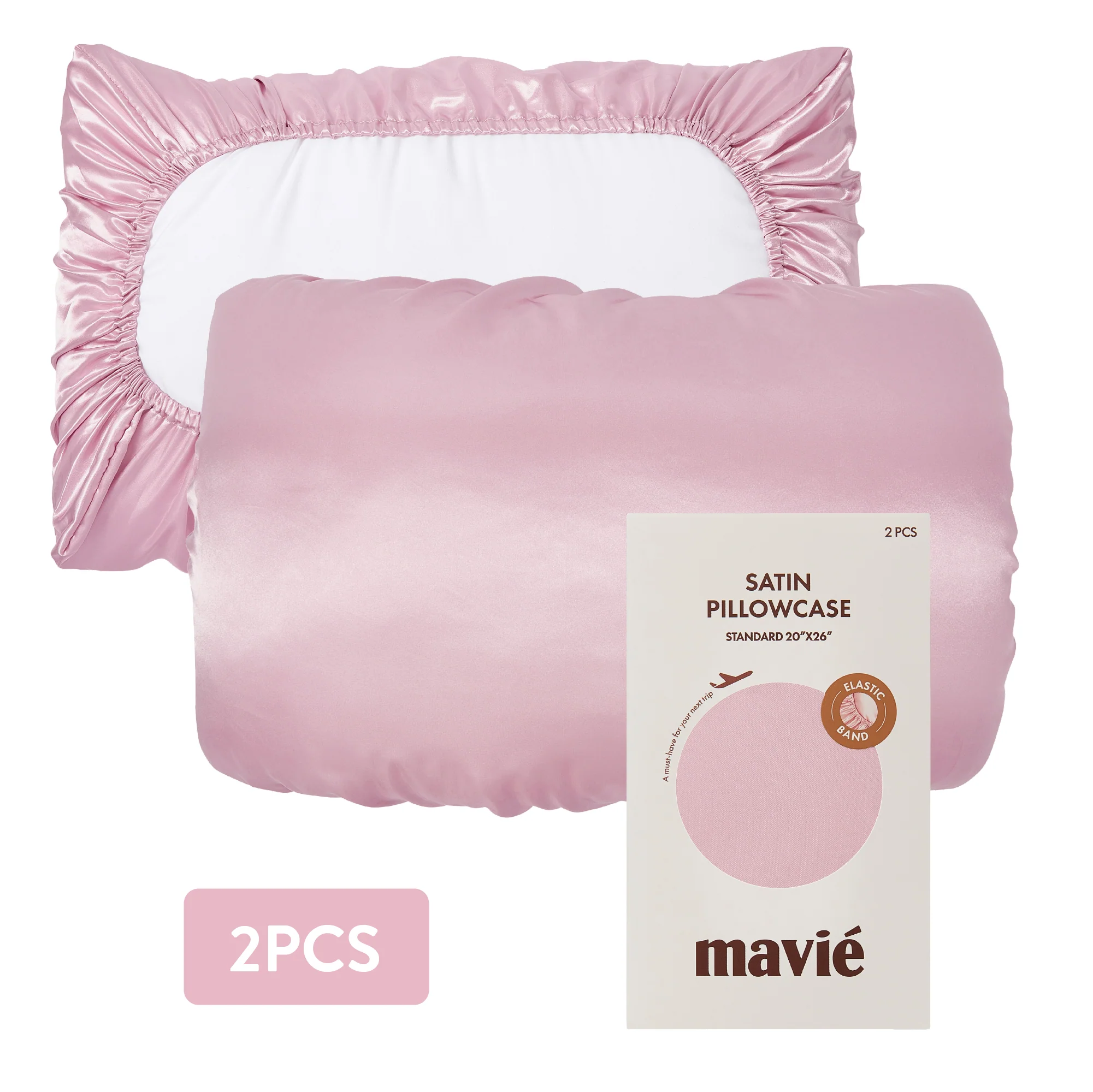 Mavié Premium Satin Pillowcase for Hair & Skin – Slip-Free Secure Fit Travel Pillow Cover, Cooling & Anti-Frizz Beauty Sleep - Image 64