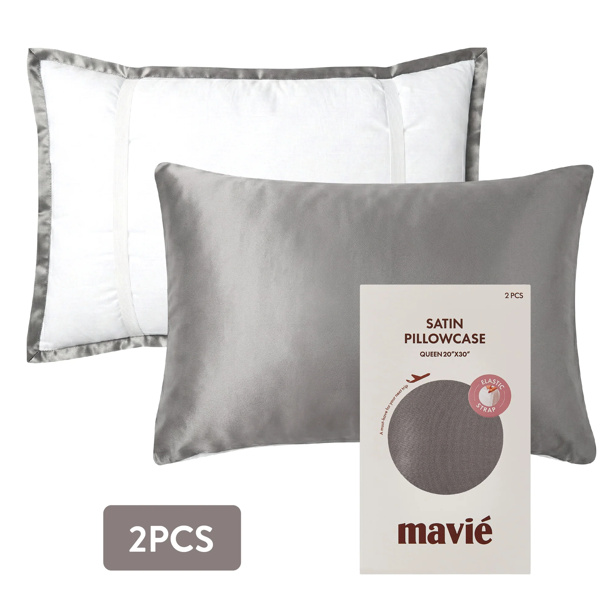 Mavié Premium Satin Pillowcase for Hair & Skin – Slip-Free Secure Fit Travel Pillow Cover, Cooling & Anti-Frizz Beauty Sleep - Image 75