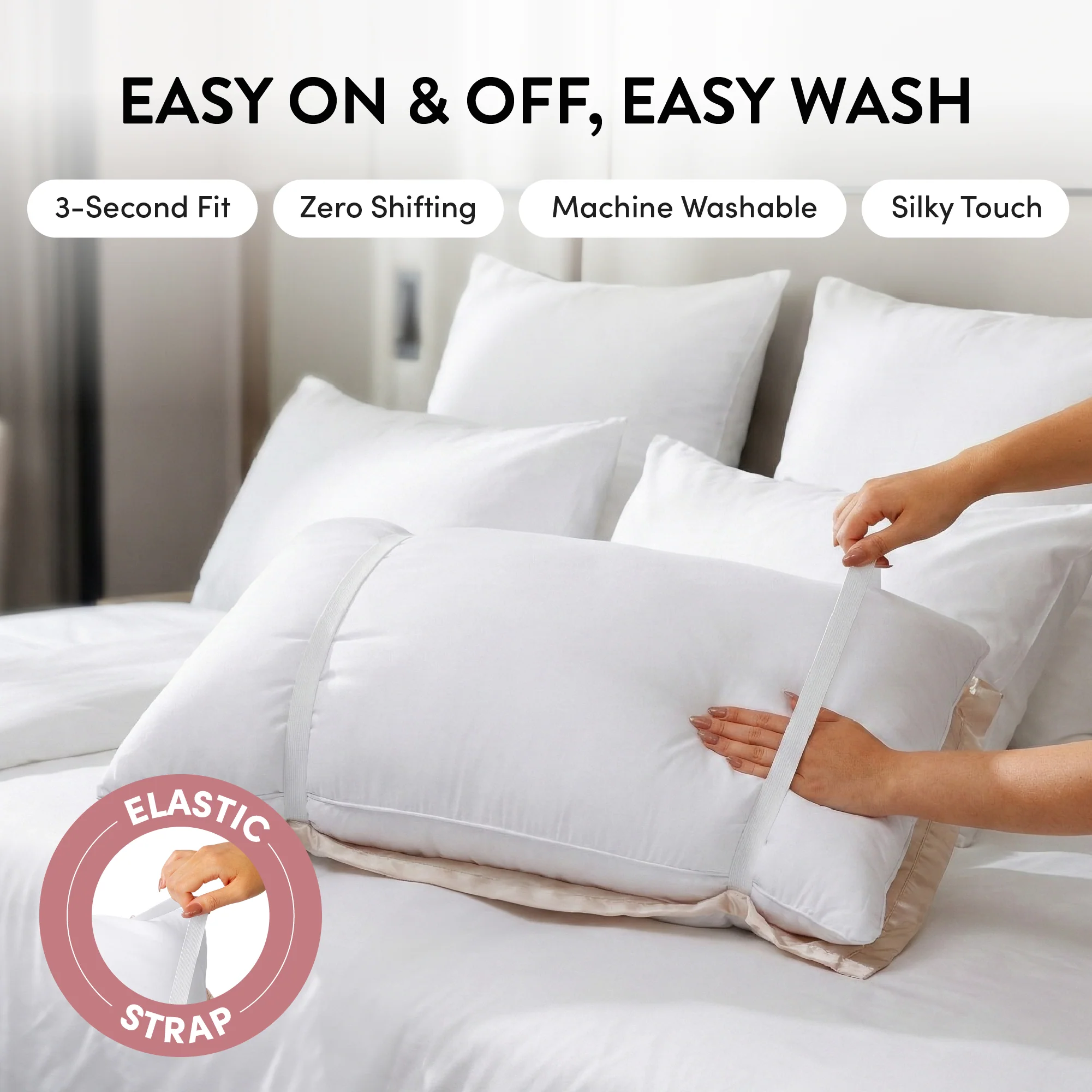 Mavié Premium Satin Pillowcase for Hair & Skin – Slip-Free Secure Fit Travel Pillow Cover, Cooling & Anti-Frizz Beauty Sleep - Image 82