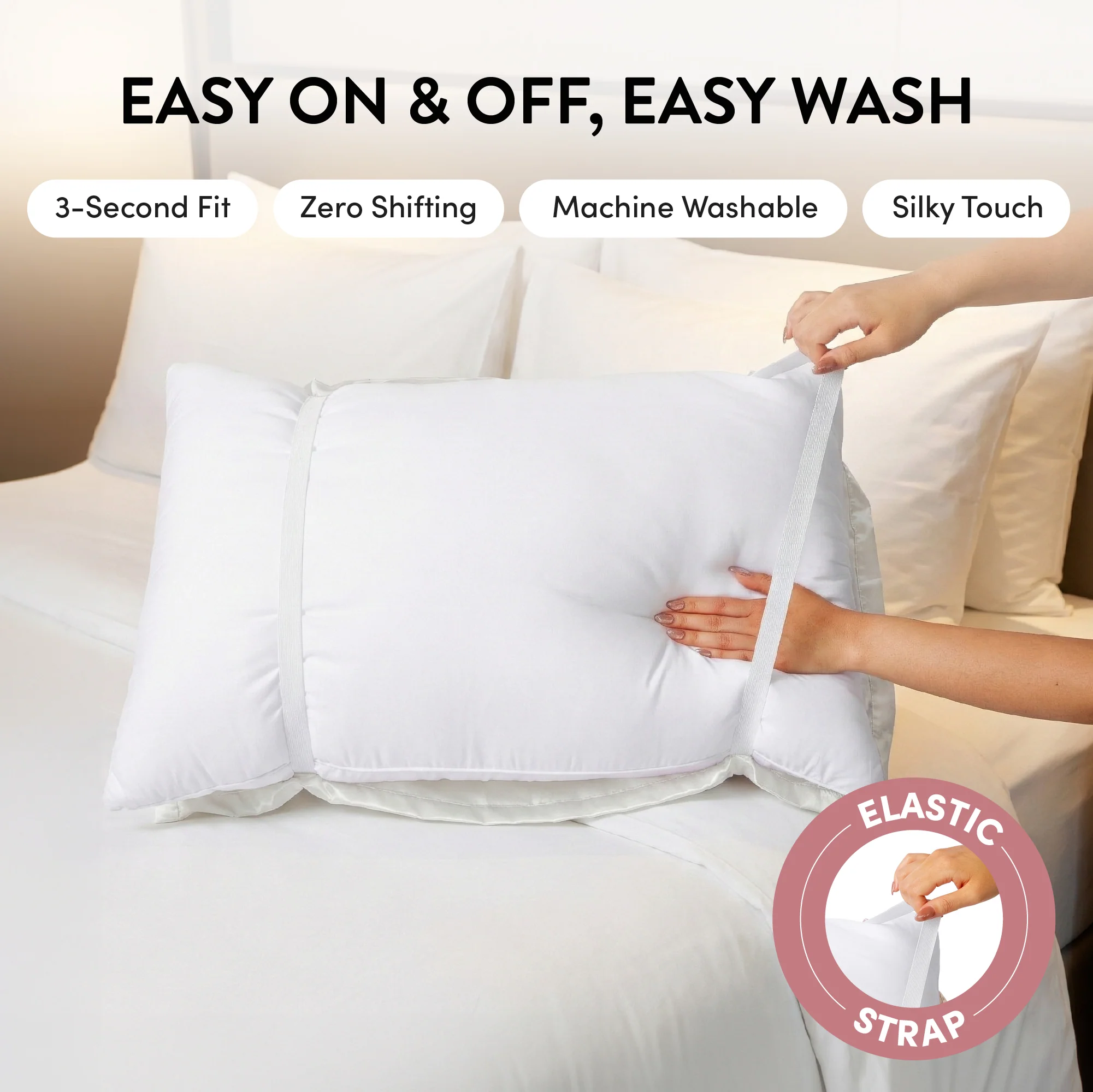 Mavié Premium Satin Pillowcase for Hair & Skin – Slip-Free Secure Fit Travel Pillow Cover, Cooling & Anti-Frizz Beauty Sleep - Image 93