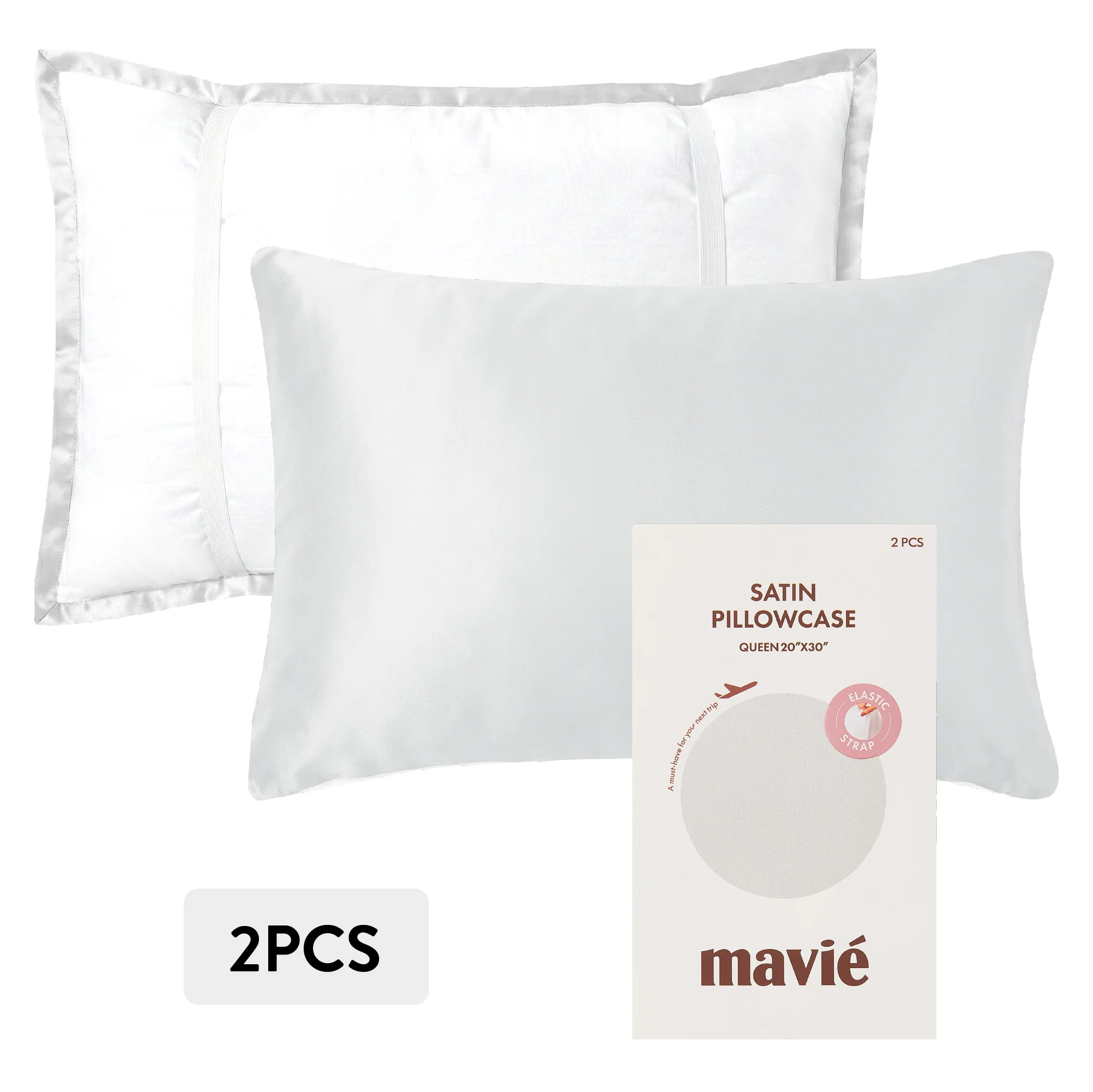 Mavié Premium Satin Pillowcase for Hair & Skin – Slip-Free Secure Fit Travel Pillow Cover, Cooling & Anti-Frizz Beauty Sleep - Image 97