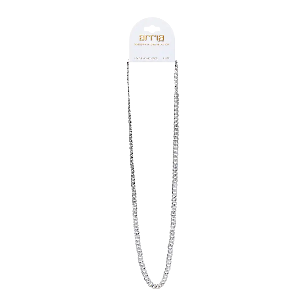 Arria Premium White Gold Cuban Link Chain Necklace - Image 6