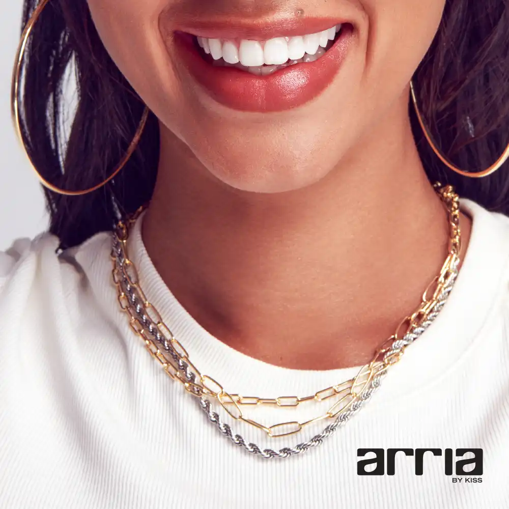 Arria Premium White Gold Rope Chain Necklace - Image 2