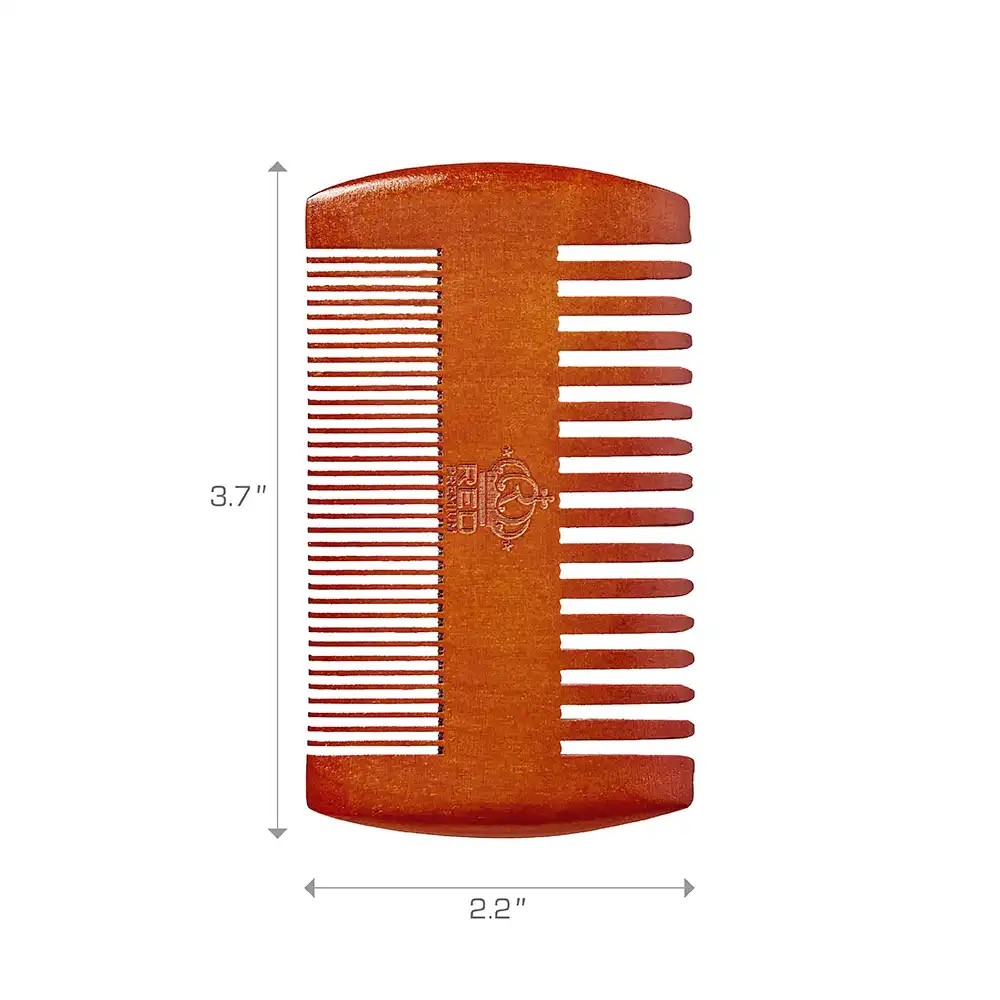 Red Premium Premium Wood Dual Side Beard Comb - Image 6