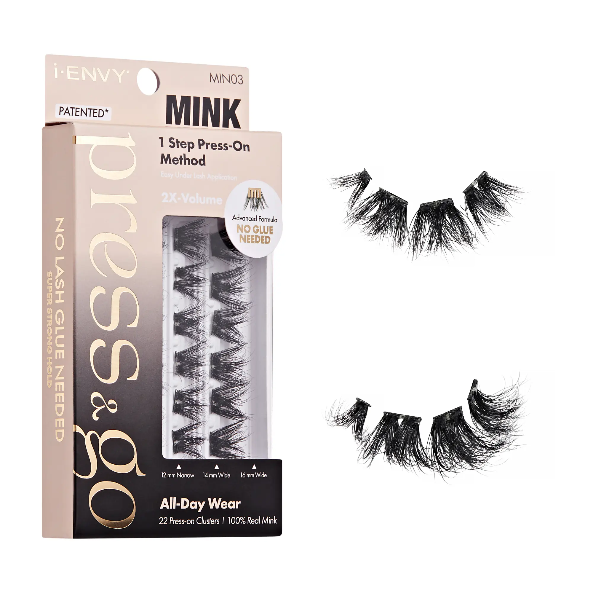 I-ENVY Press & Go 100% Real Mink Pre-Glued Press-On Lash Clusters - Image 19